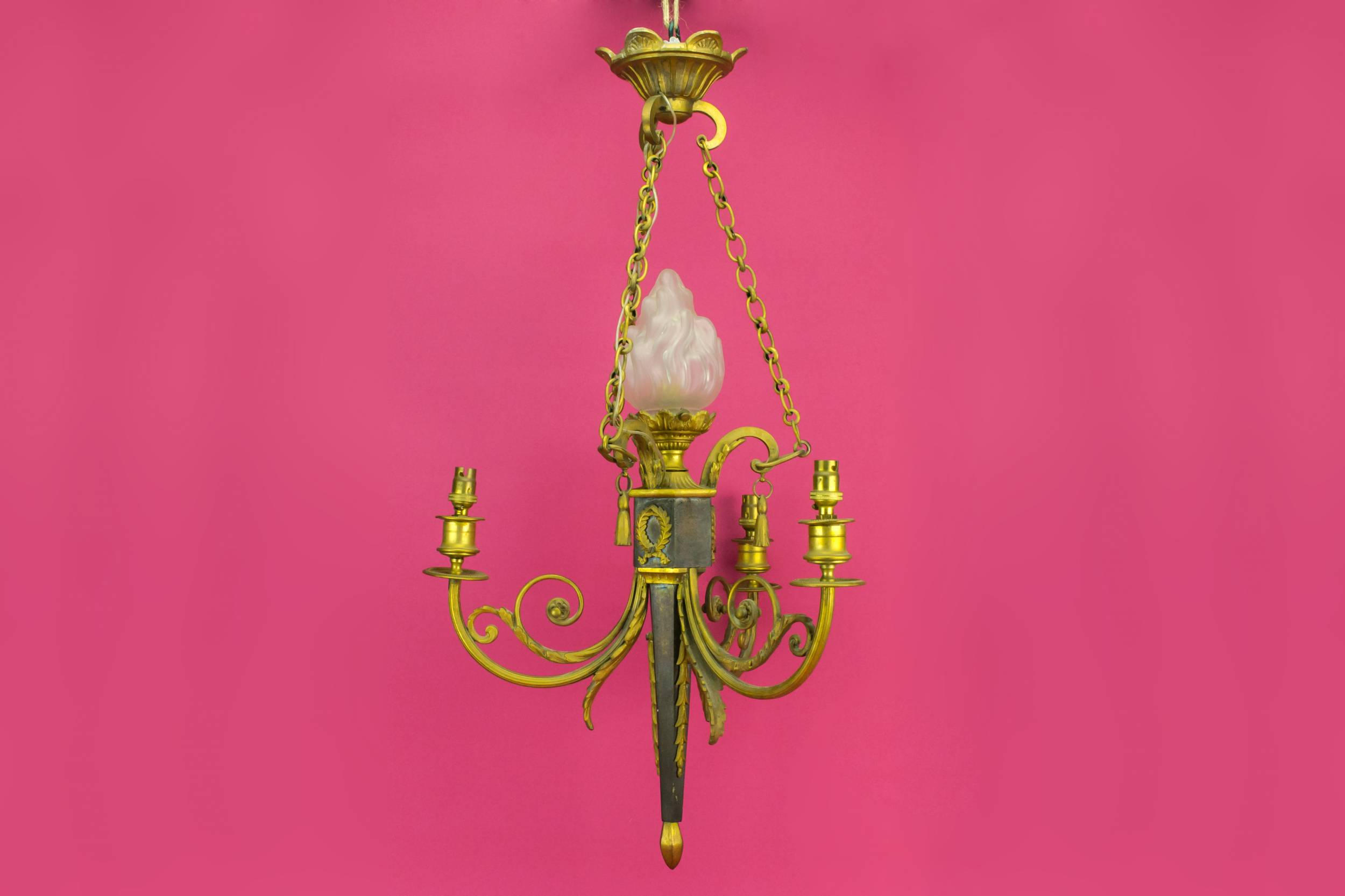 Neo-classical Gilded Bronze — Gilded bronze chandelier 1
