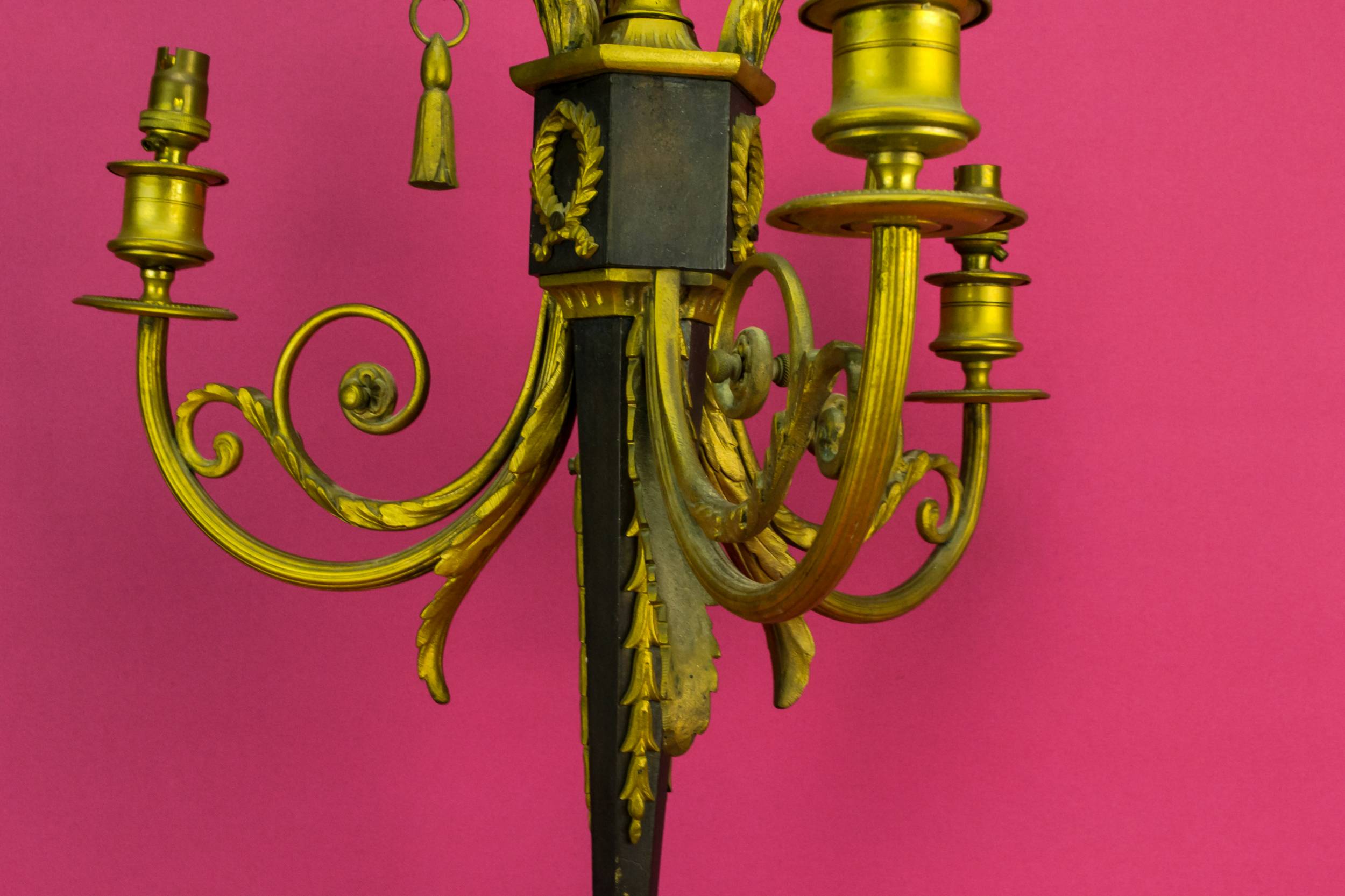 Neo-classical Gilded Bronze — Gilded bronze chandelier 8
