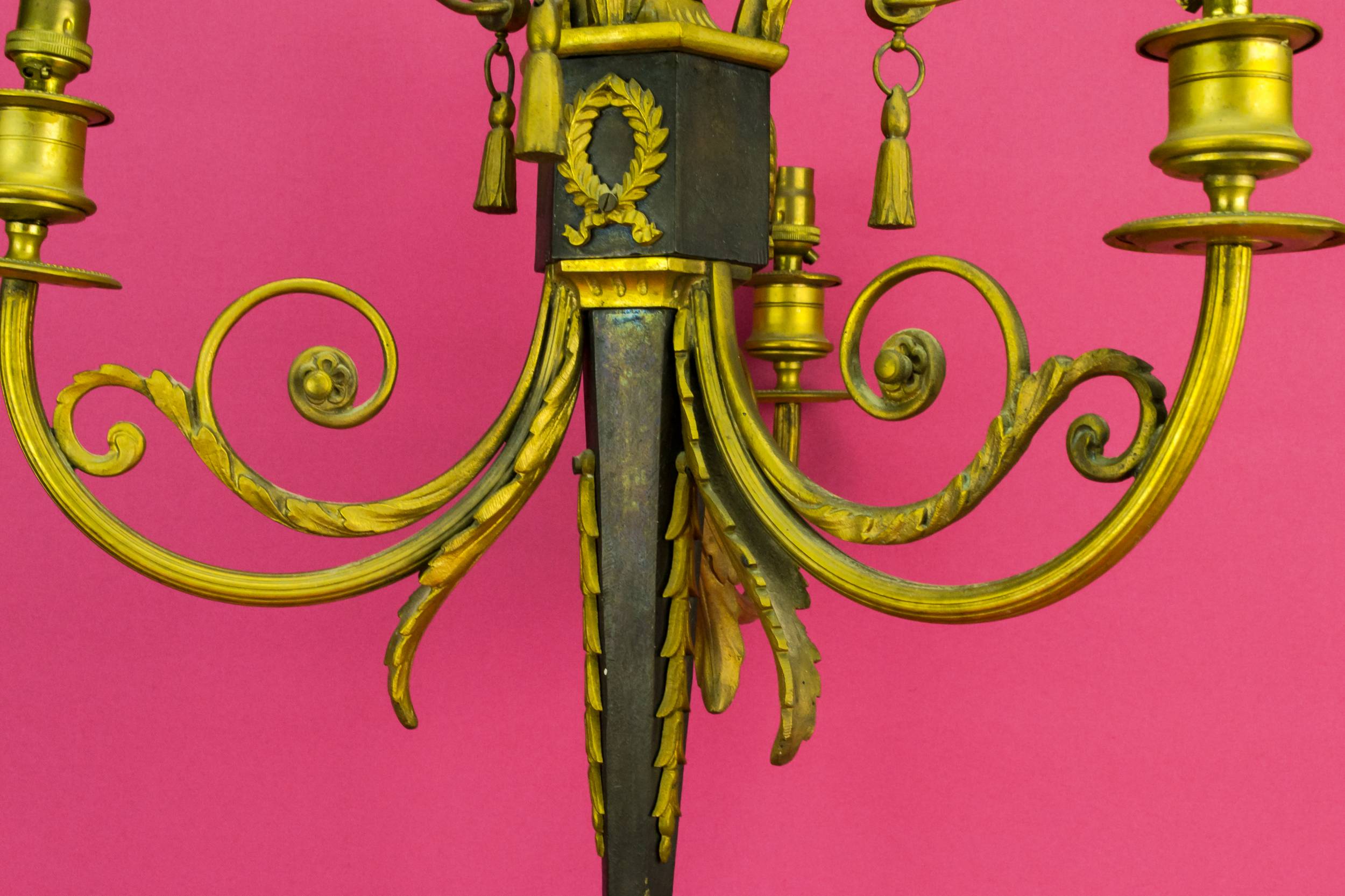 Neo-classical Gilded Bronze — Gilded bronze chandelier 9