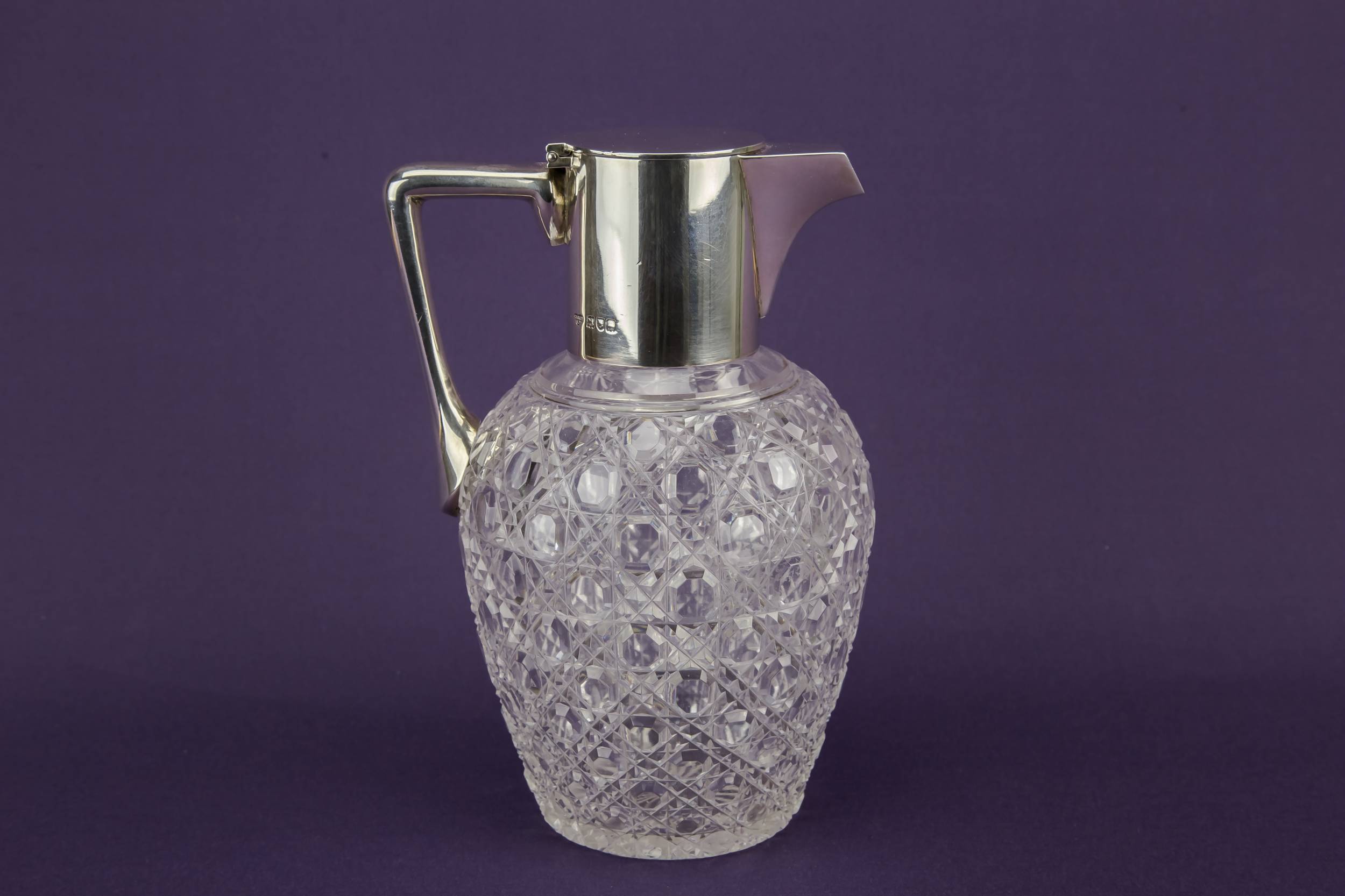 Cut Glass Silver — Sterling silver wine carafe 5