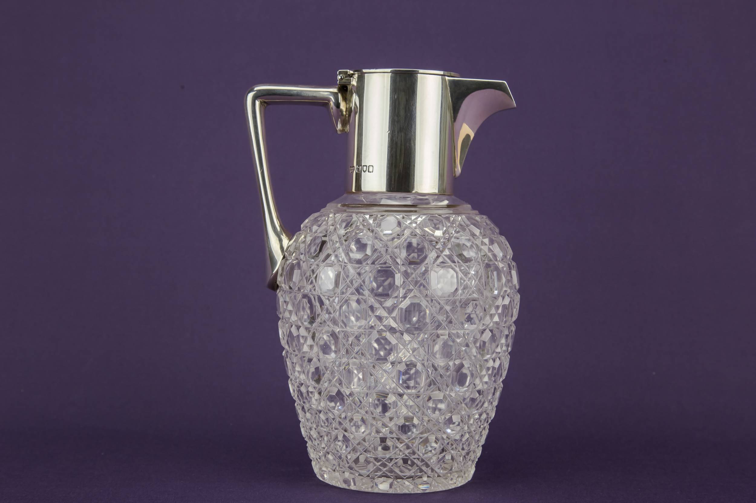 Cut Glass Silver — Sterling silver wine carafe