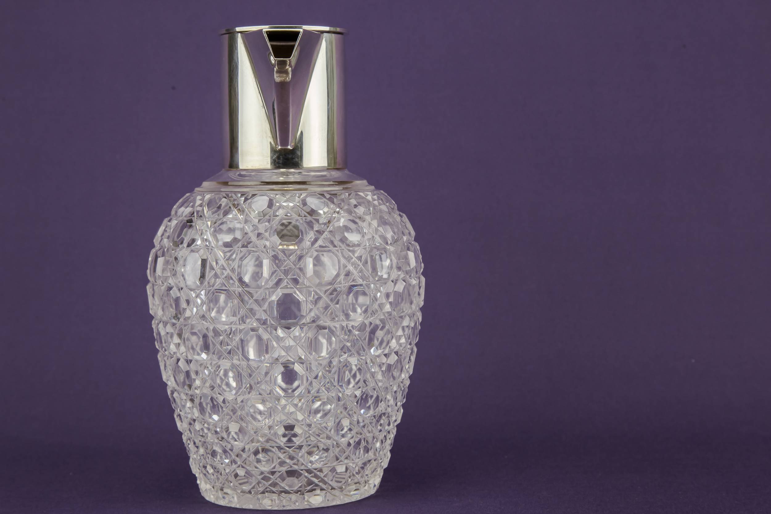 Cut Glass Silver — Sterling silver wine carafe 2
