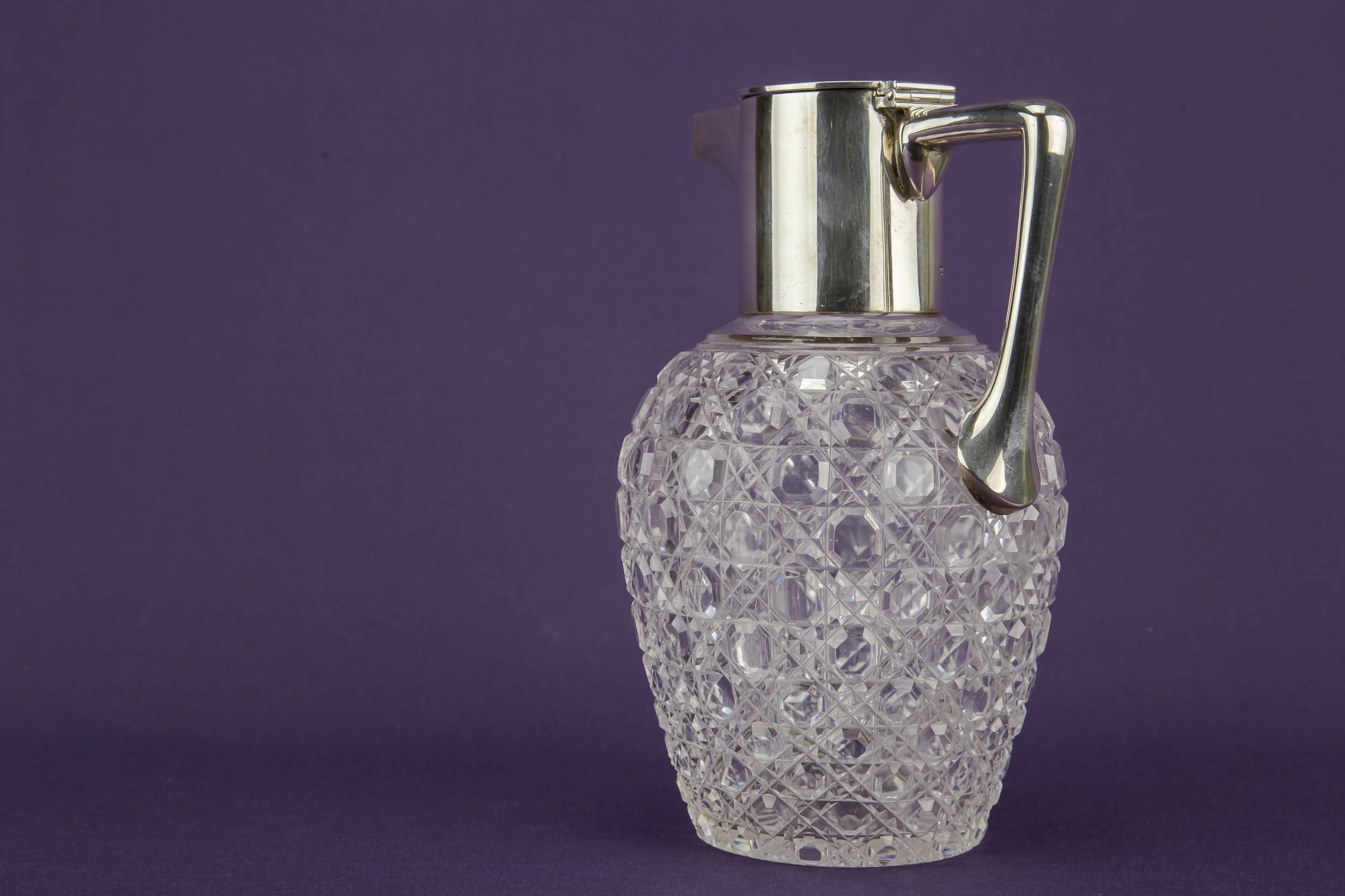 Cut Glass Silver — Sterling silver wine carafe 3