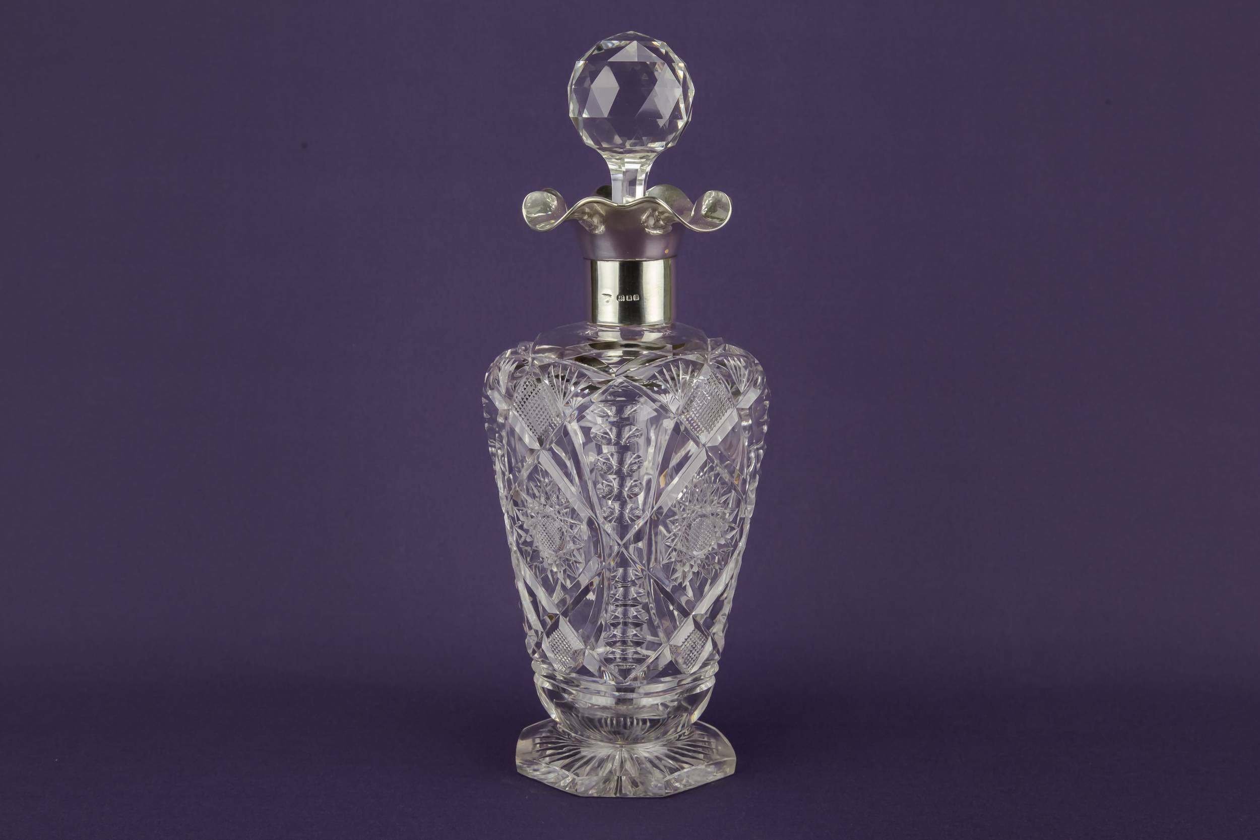 Vintage Cut Glass — Tapered square decanter