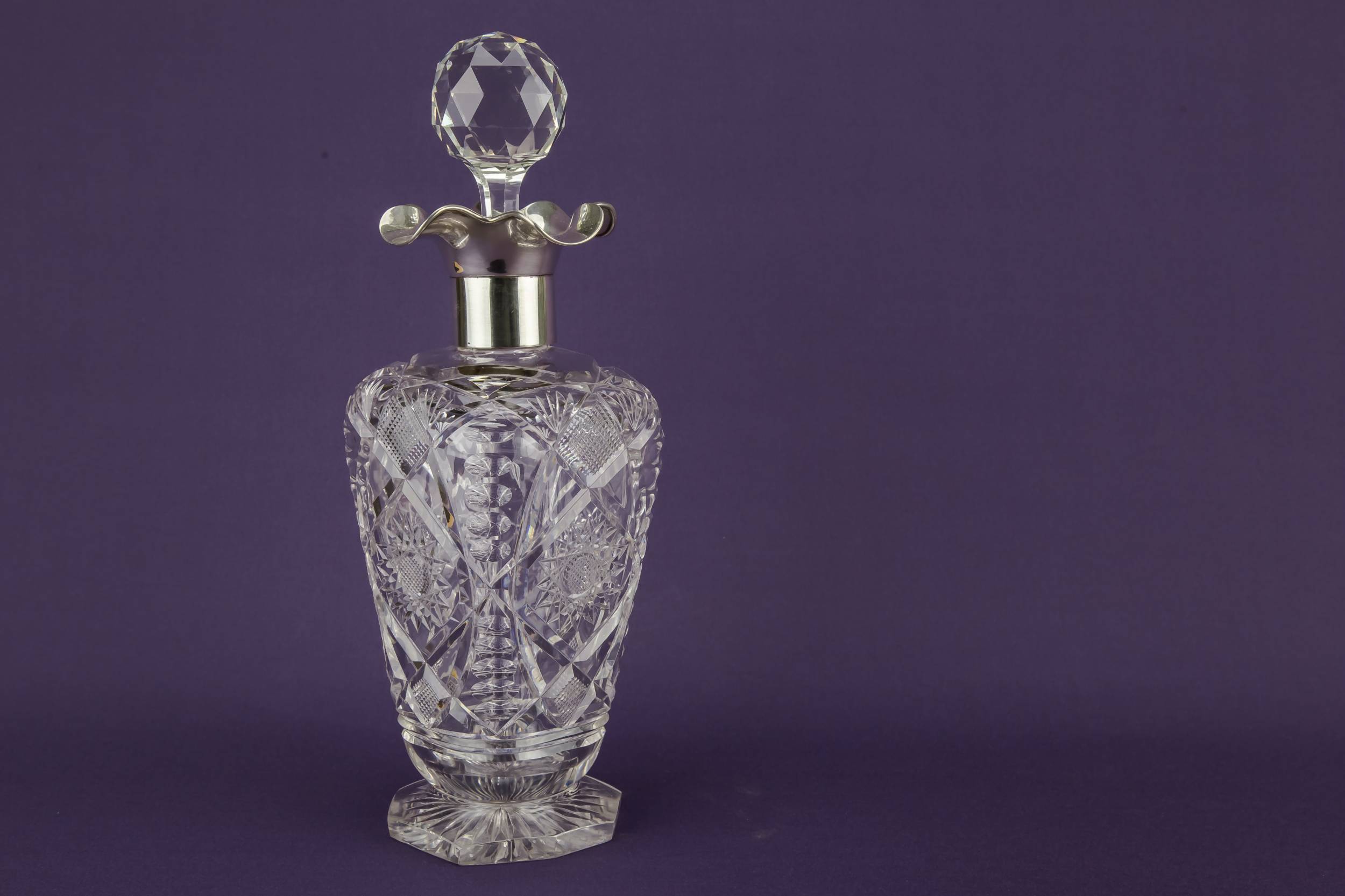 Vintage Cut Glass — Tapered square decanter 4