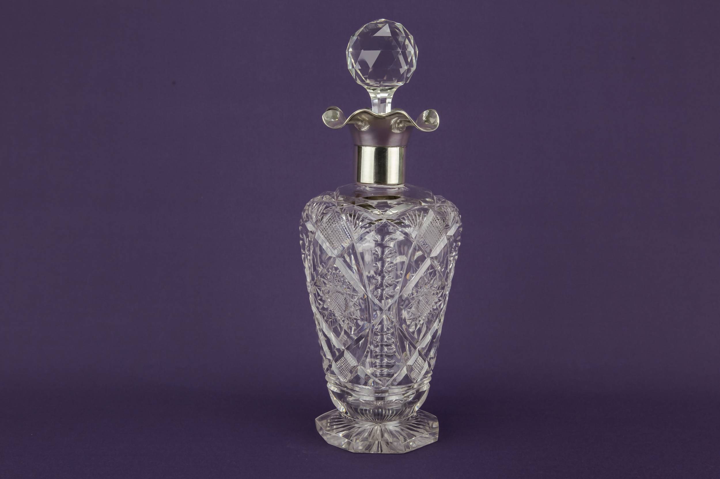 Vintage Cut Glass — Tapered square decanter 5