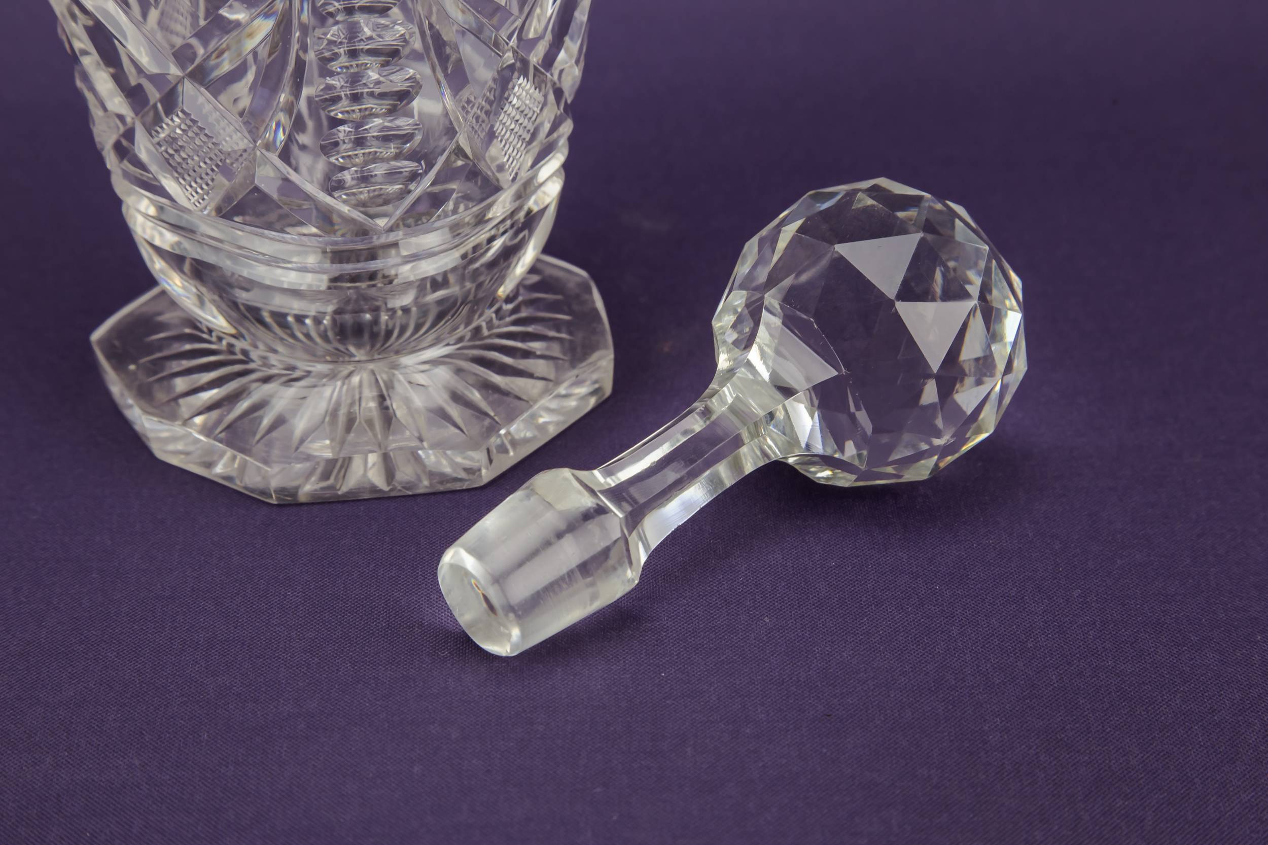 Vintage Cut Glass — Tapered square decanter 2
