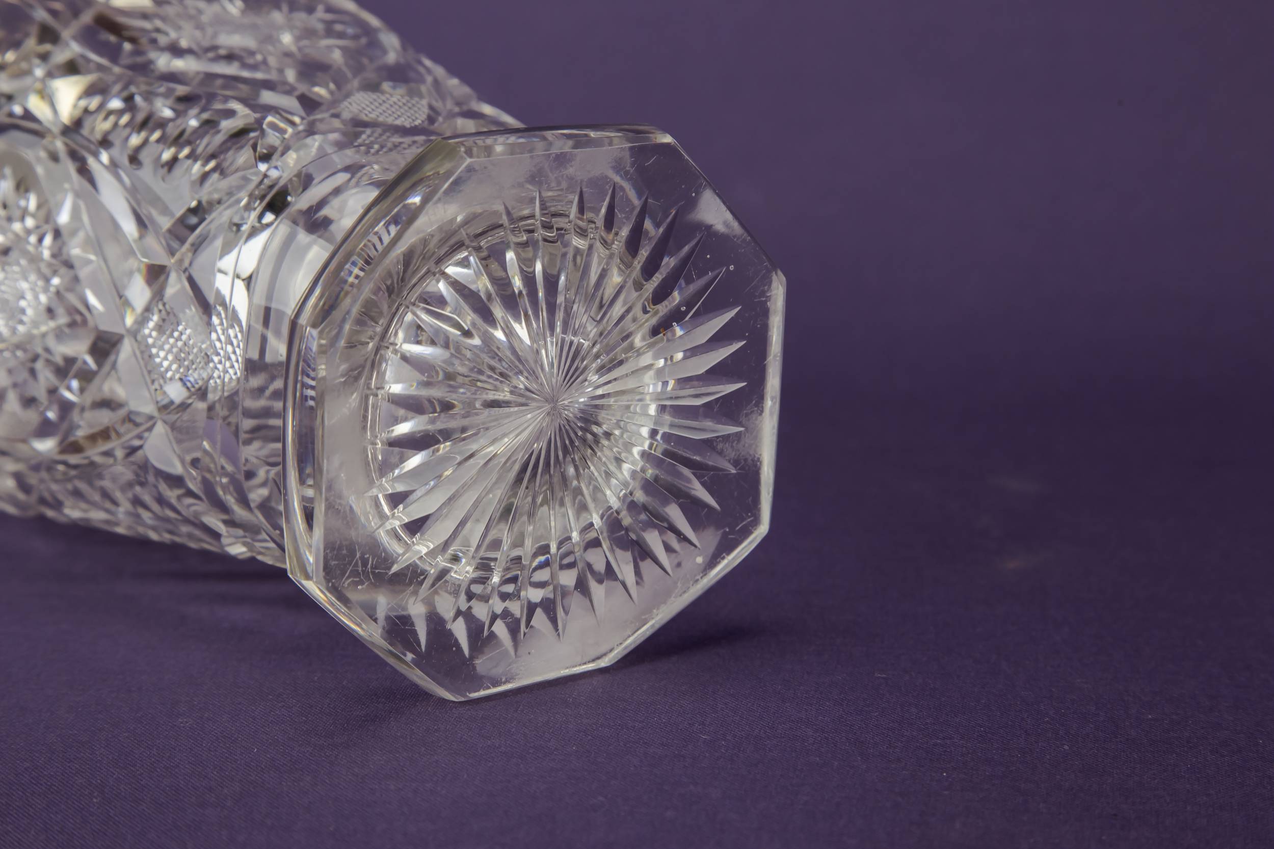 Vintage Cut Glass — Tapered square decanter 7