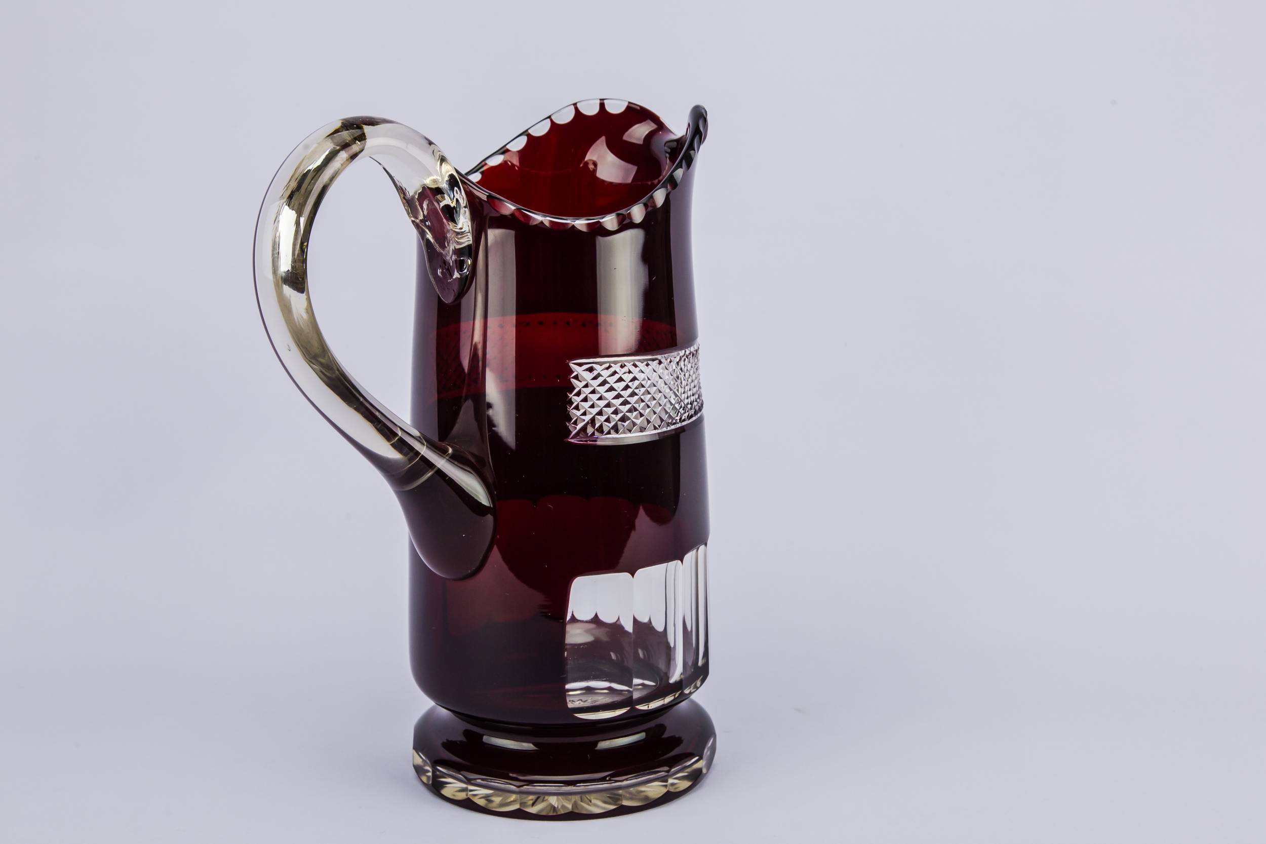 High Victorian Antique — Cranberry red glass jug 2
