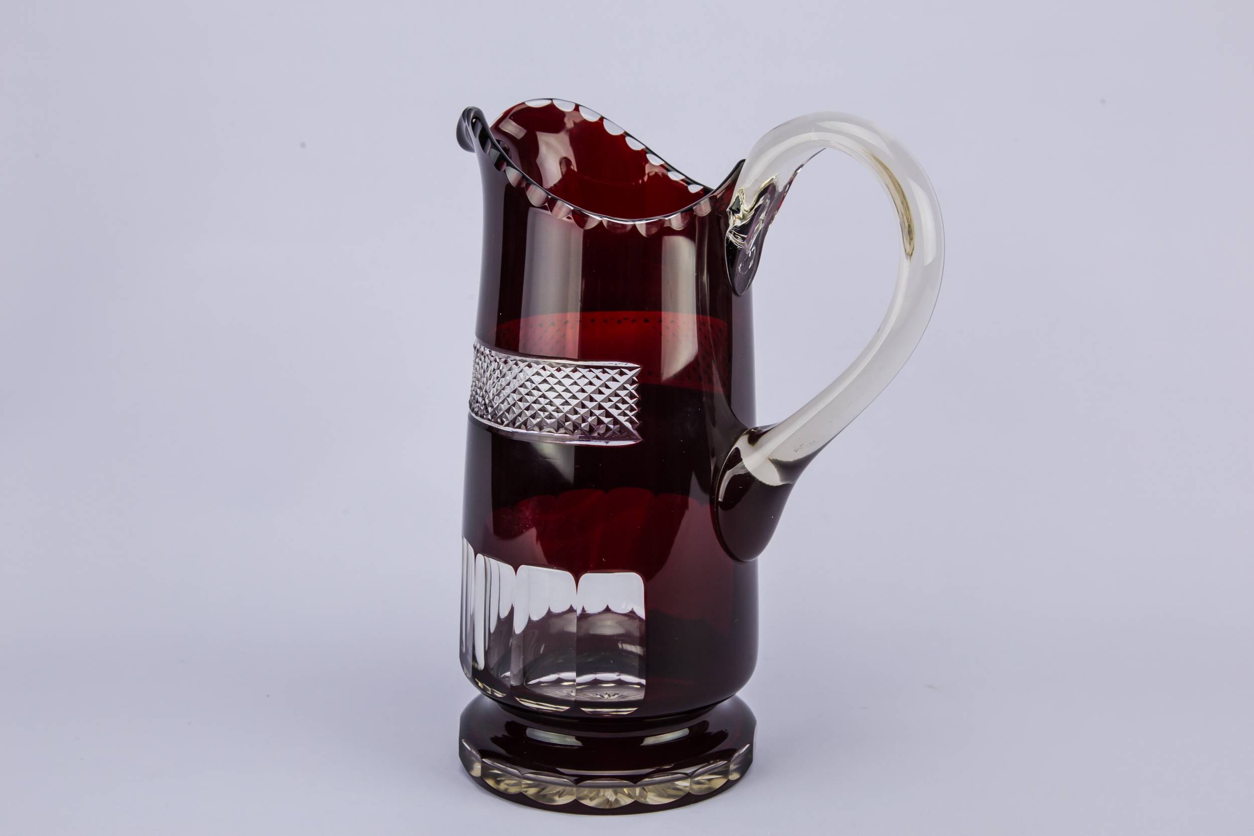 High Victorian Antique — Cranberry red glass jug 3
