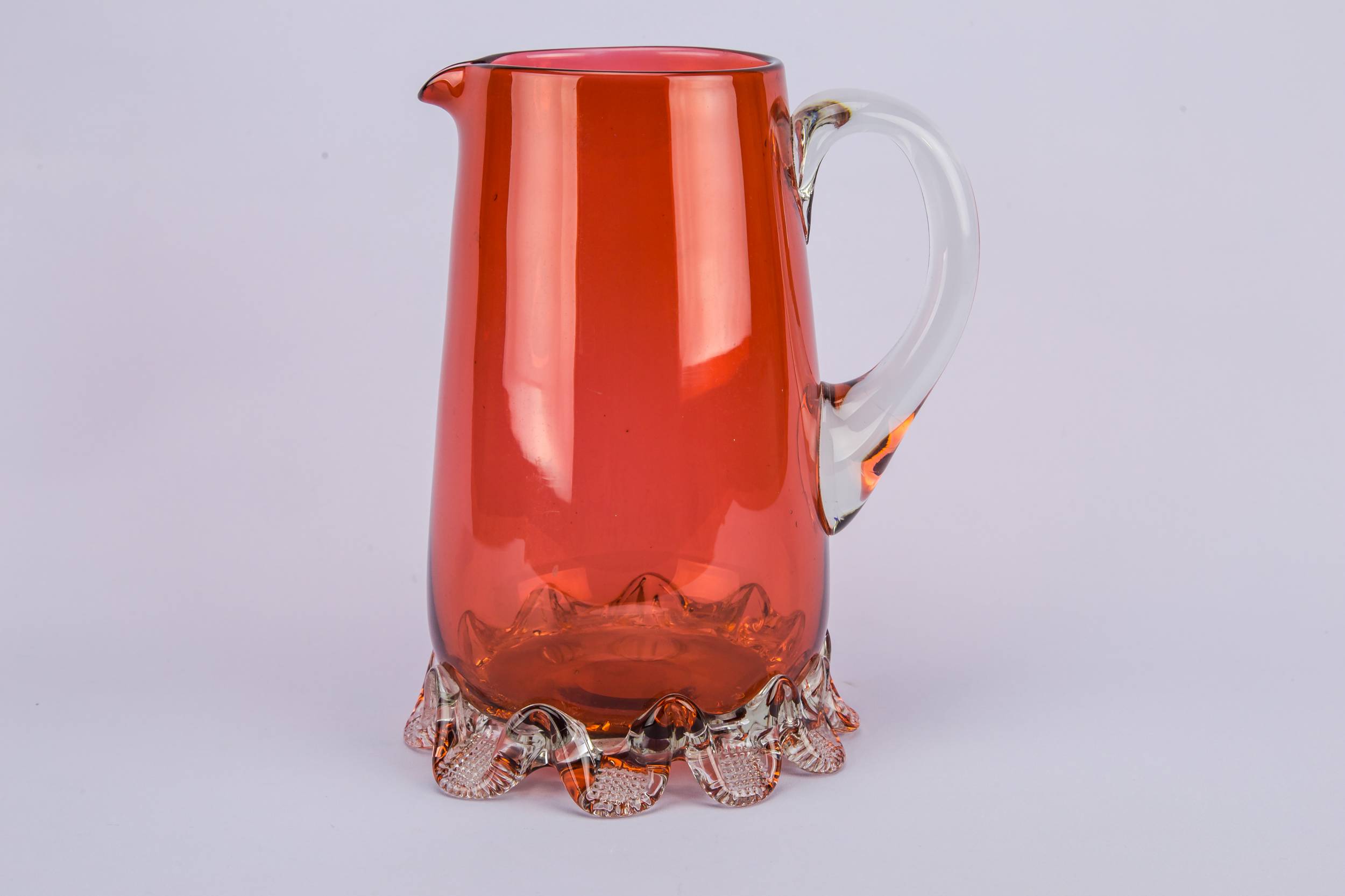 Cranberry Red Glass — Red glass water jug