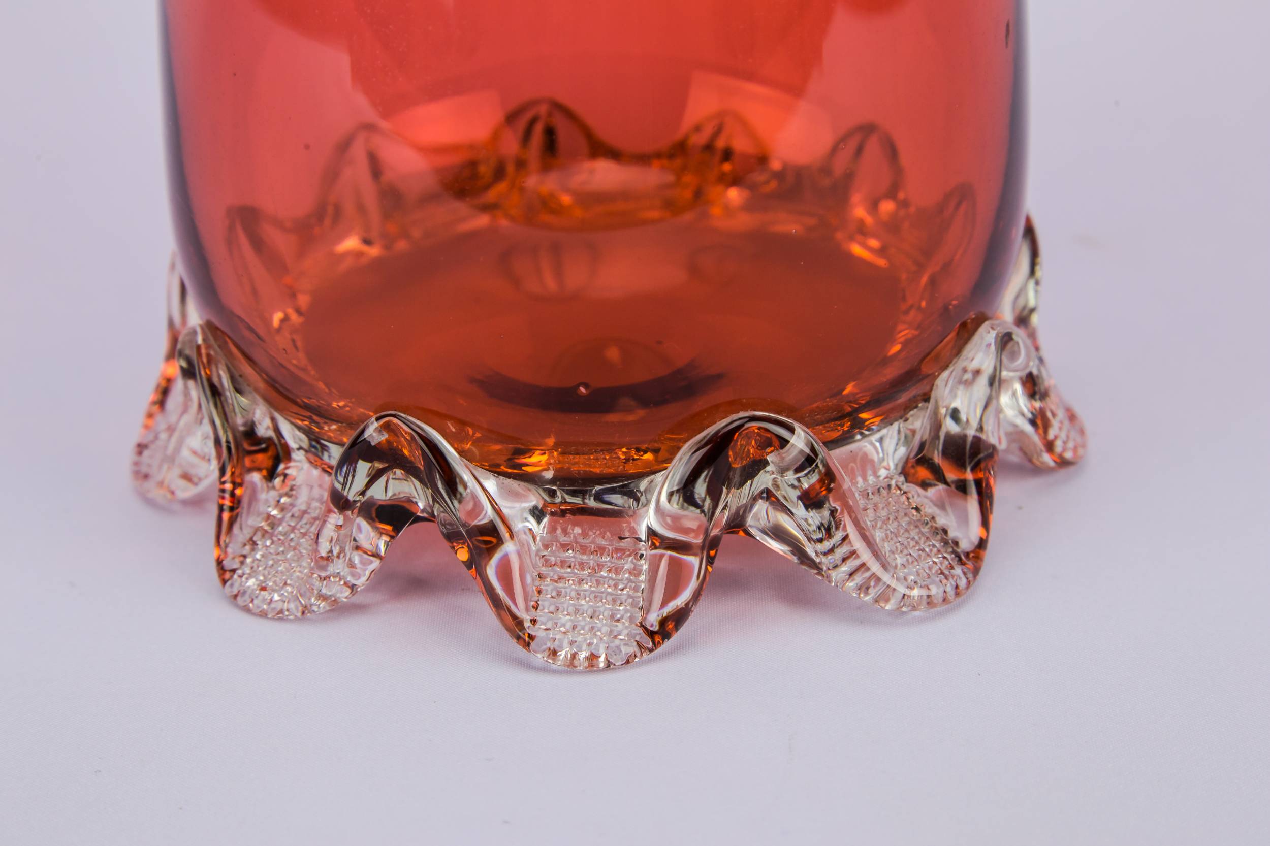 Cranberry Red Glass — Red glass water jug 3