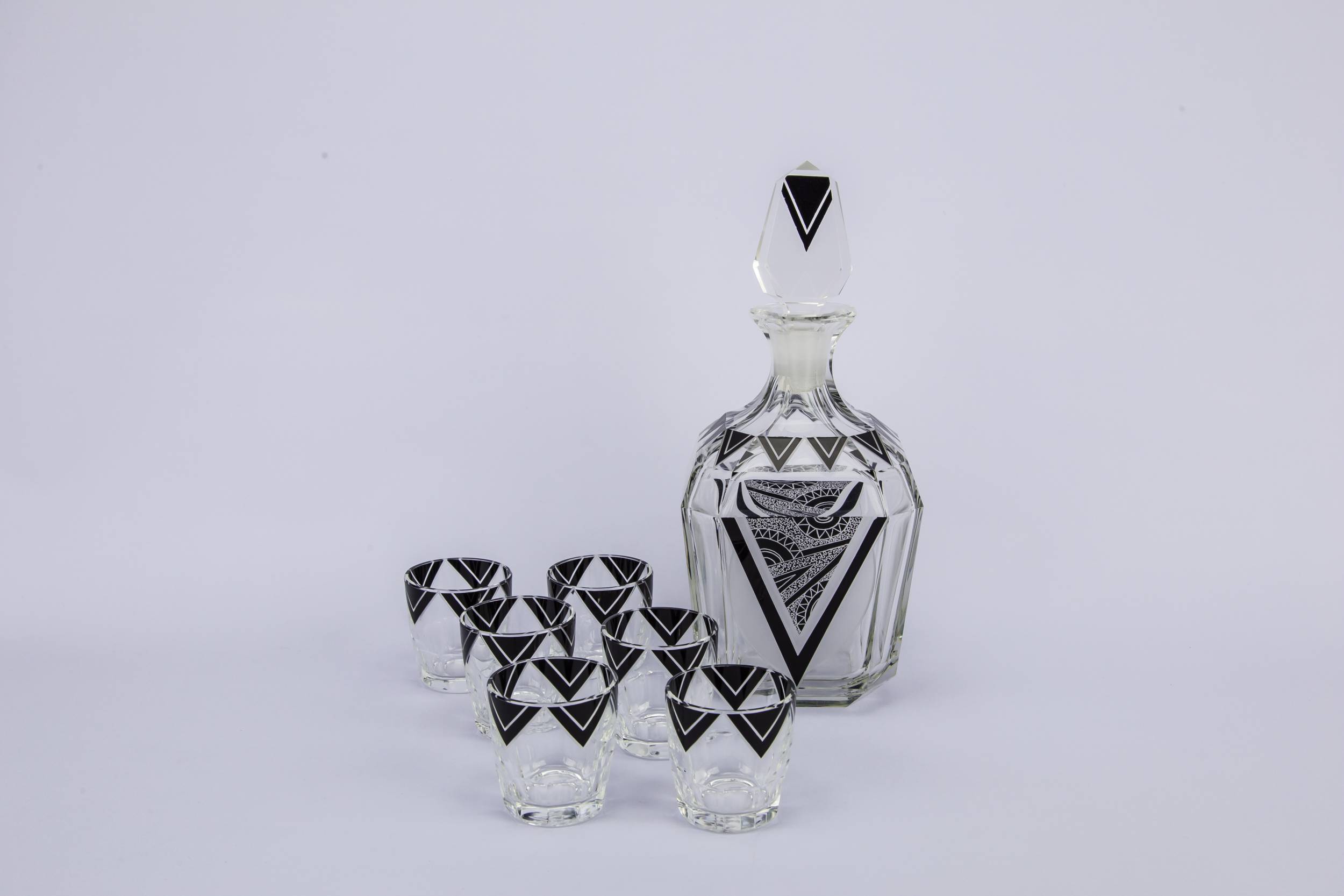 Decanter 6 Glasses — Art Deco decanter set 8