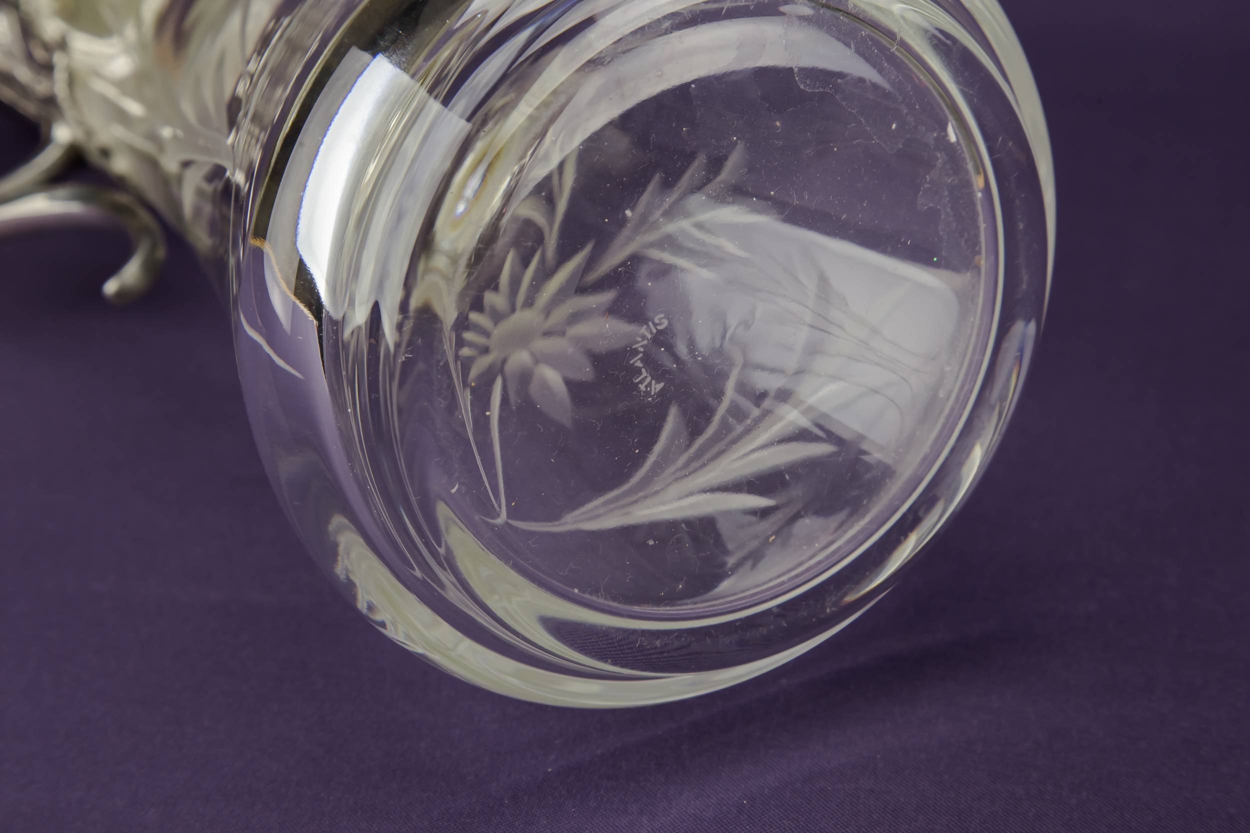 Blown Glass Silver — Glass silver plated wine jug 5