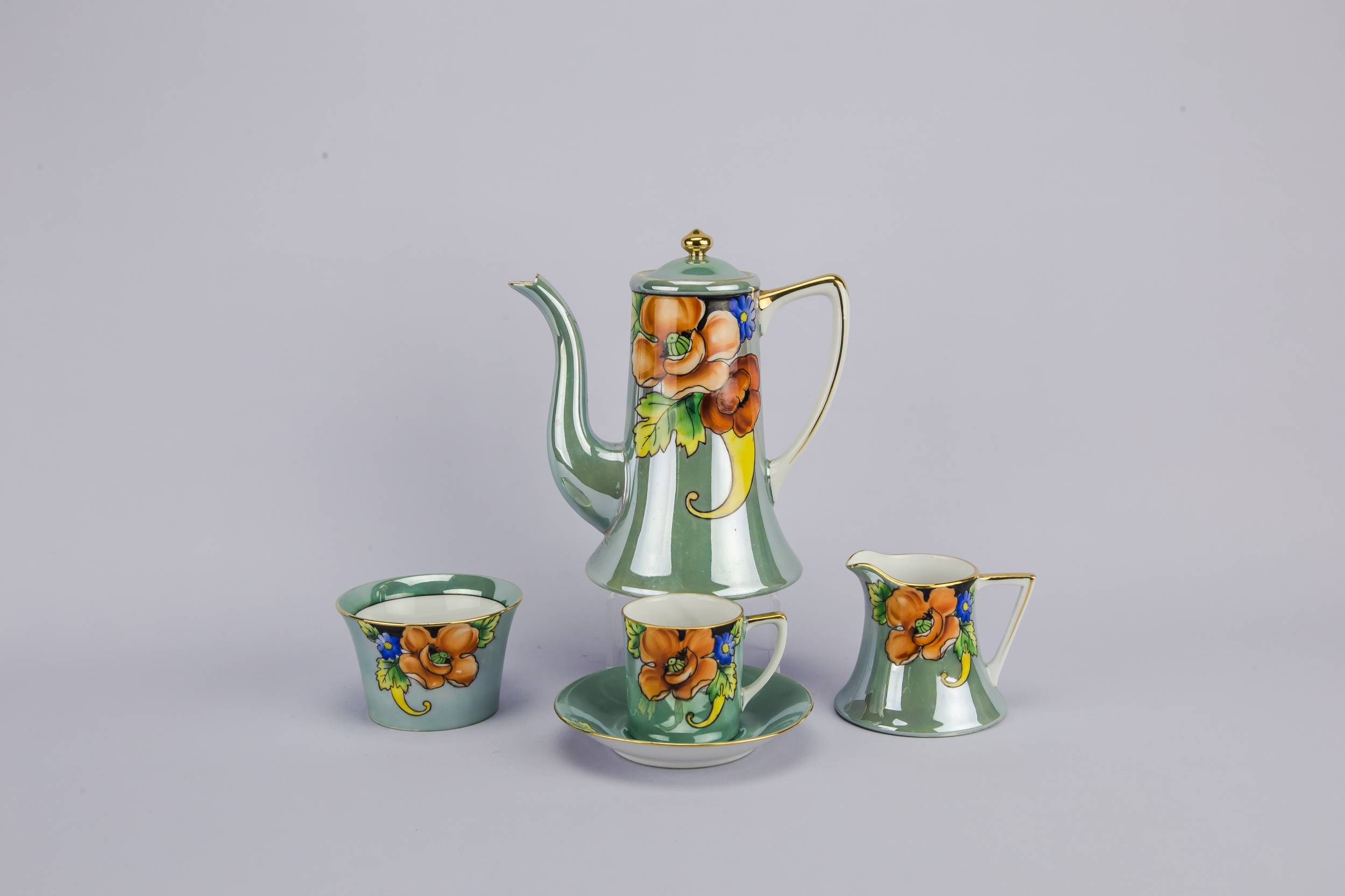 Persons Flamboyant Art — Noritake coffee set for 6
