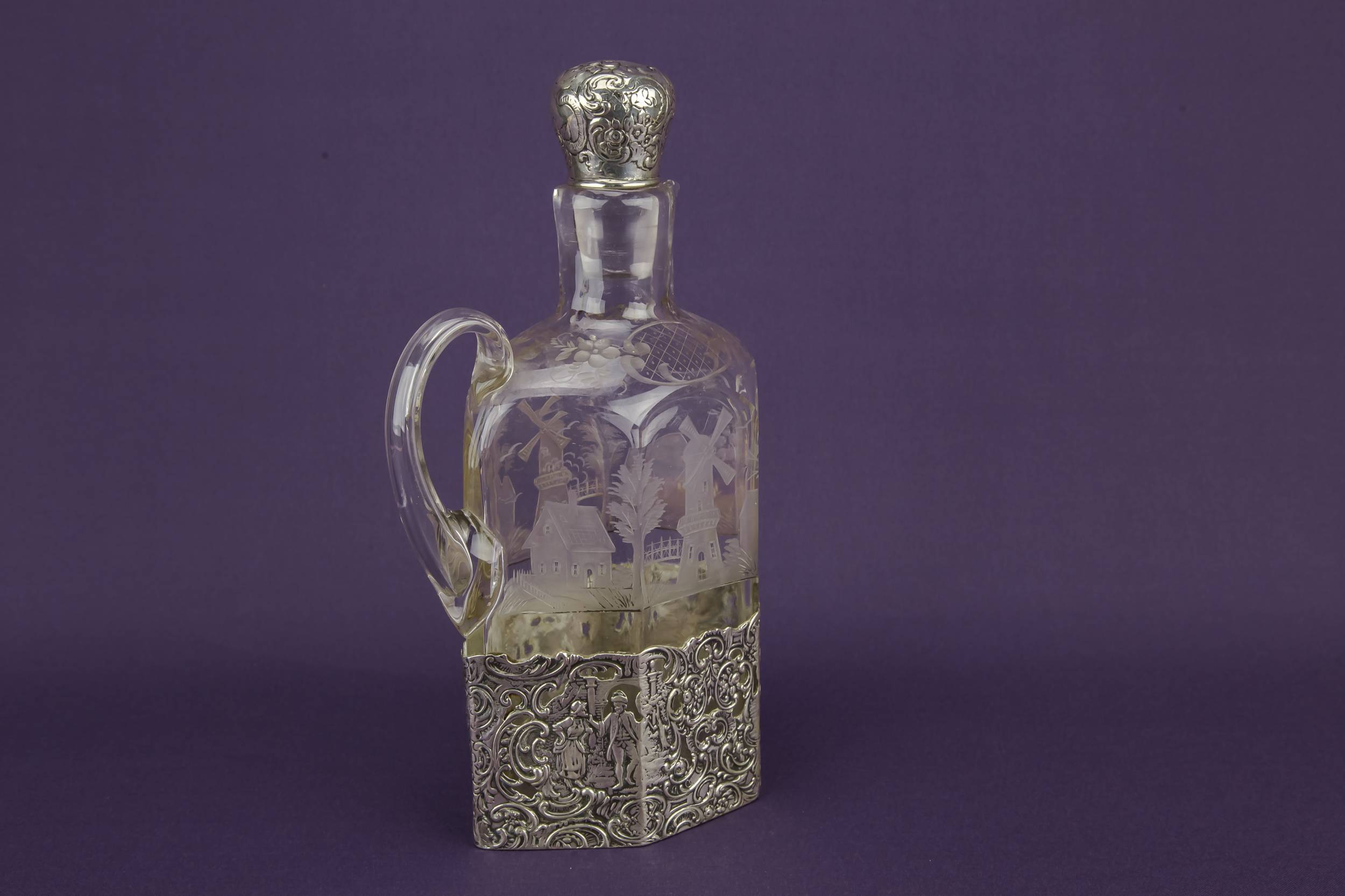 Blown Glass Silver — Glass and silver decanter 3