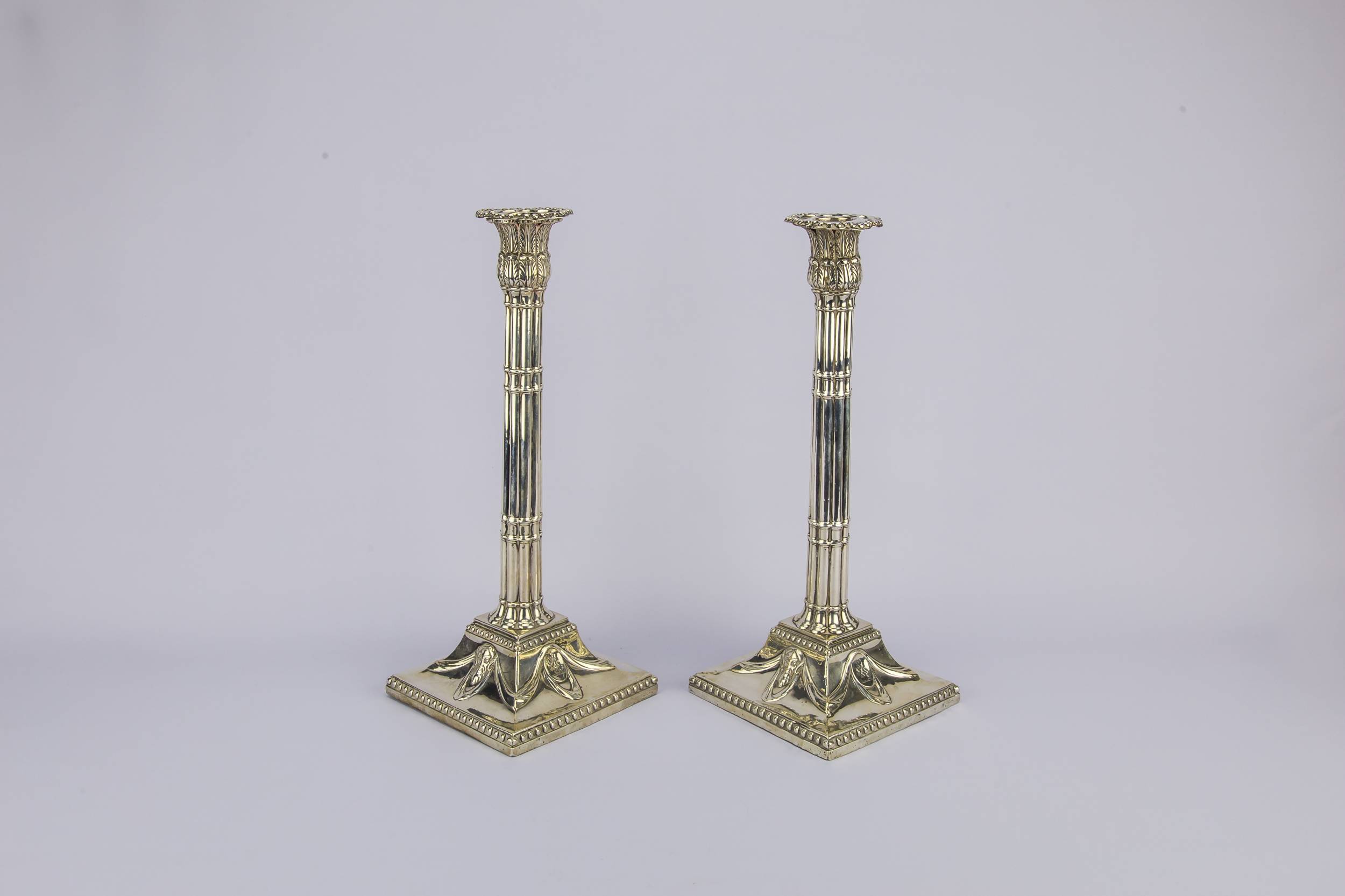 Georgian Antique Sterling — 2 silver candlesticks