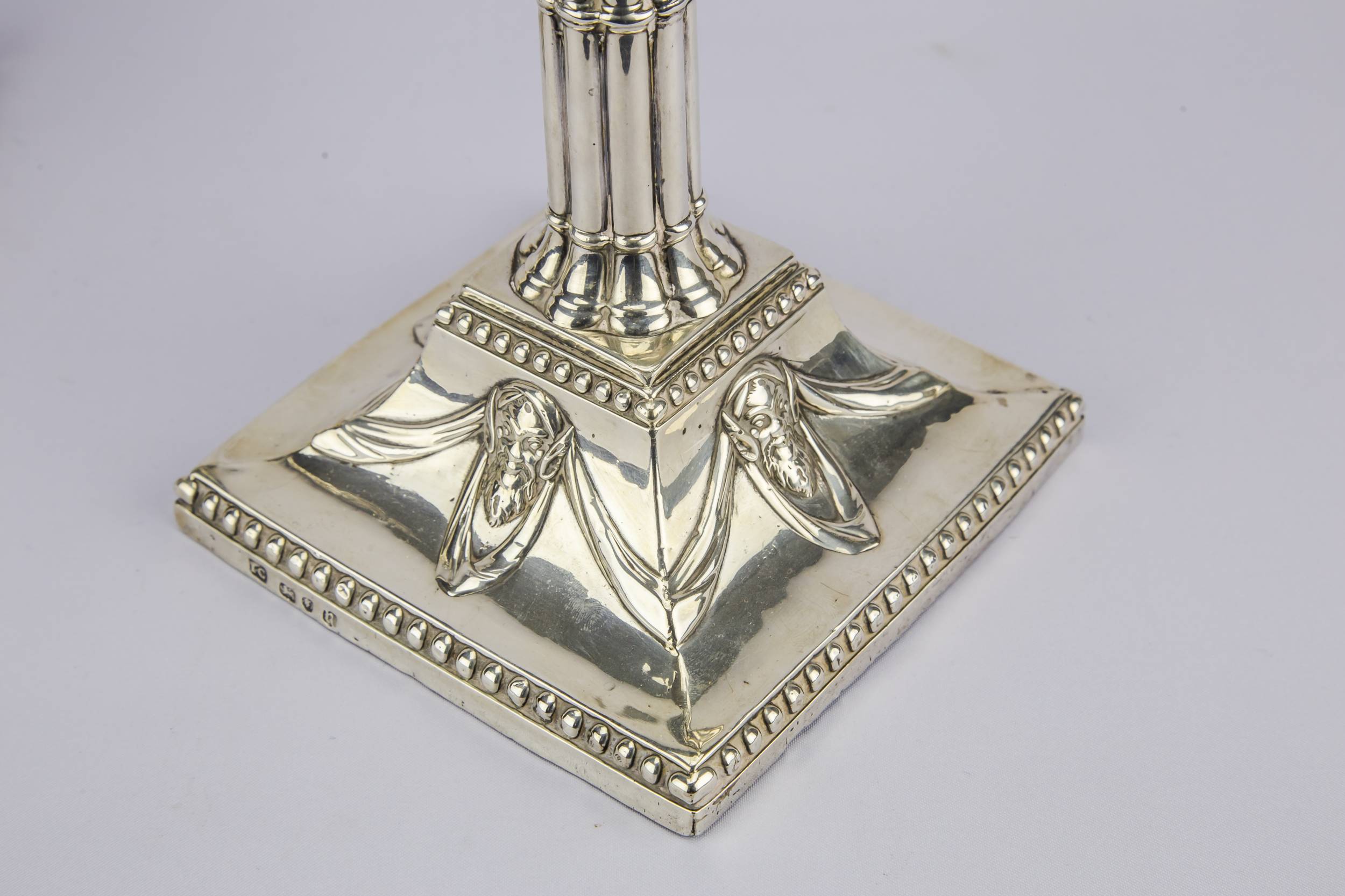 Georgian Antique Sterling — 2 silver candlesticks 1