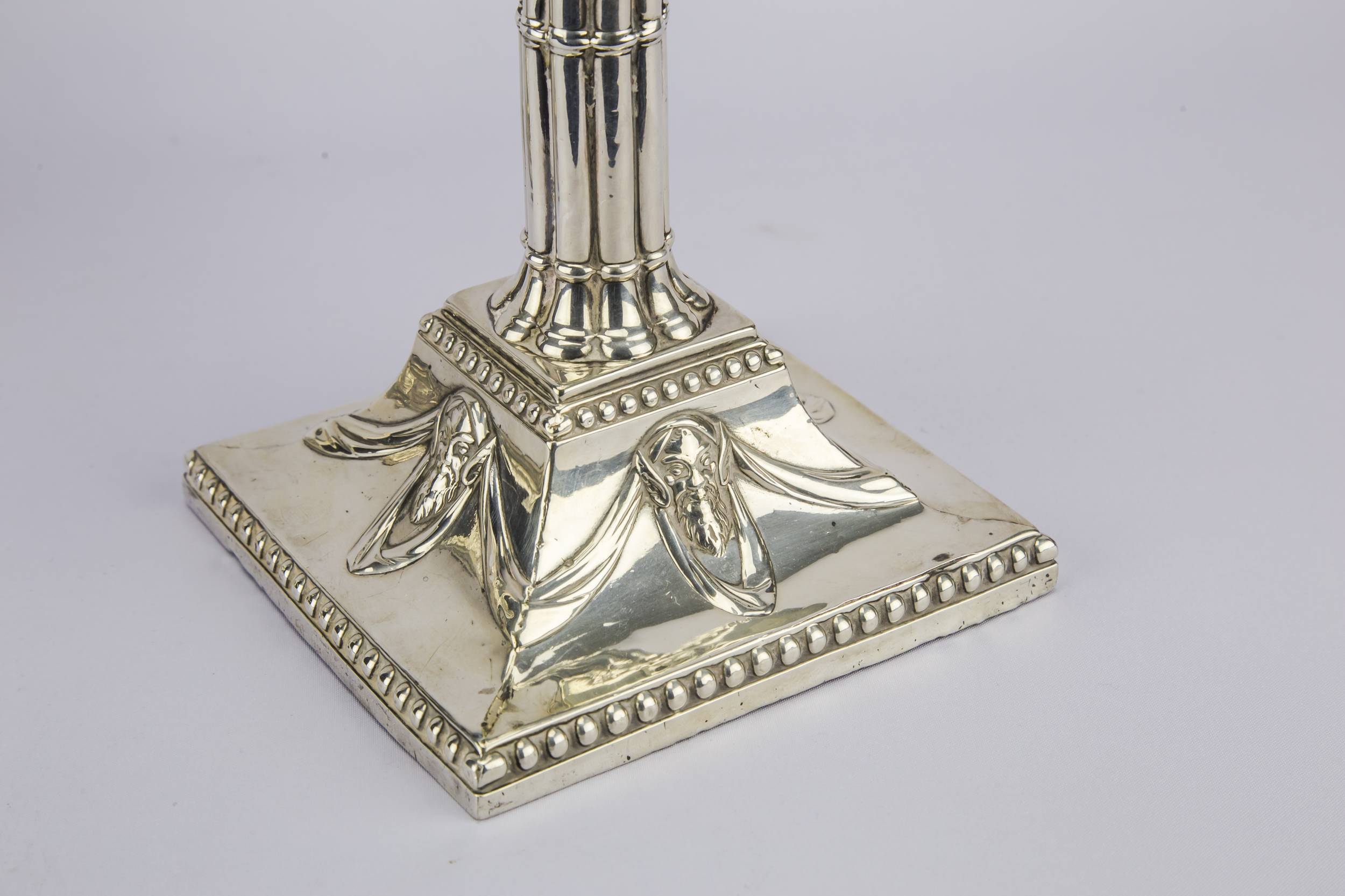 Georgian Antique Sterling — 2 silver candlesticks 4