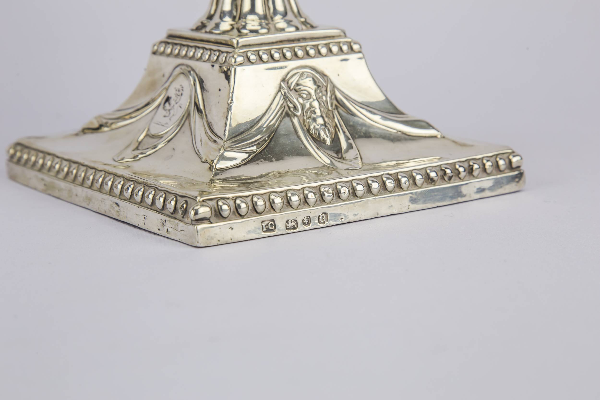 Georgian Antique Sterling — 2 silver candlesticks 7
