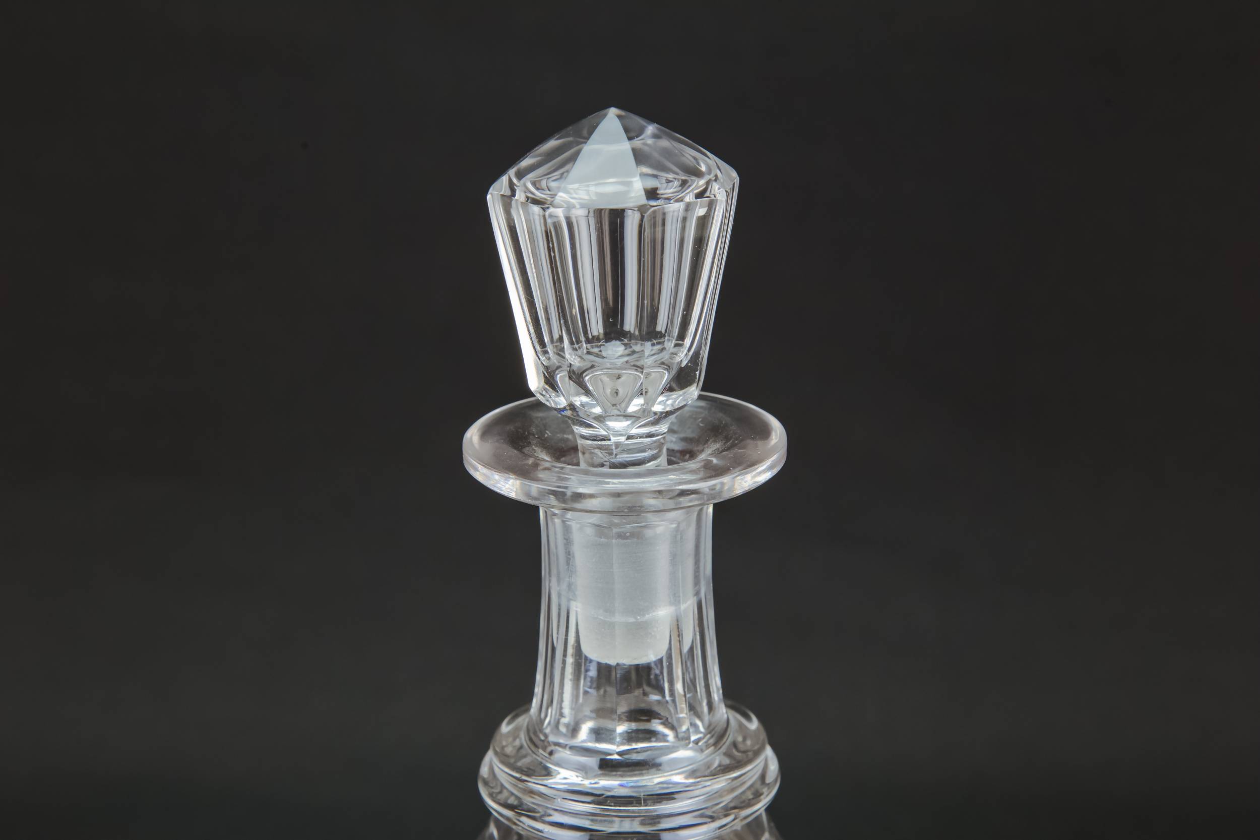 Antique Cut Glass — Barrel cut glass decanter 2