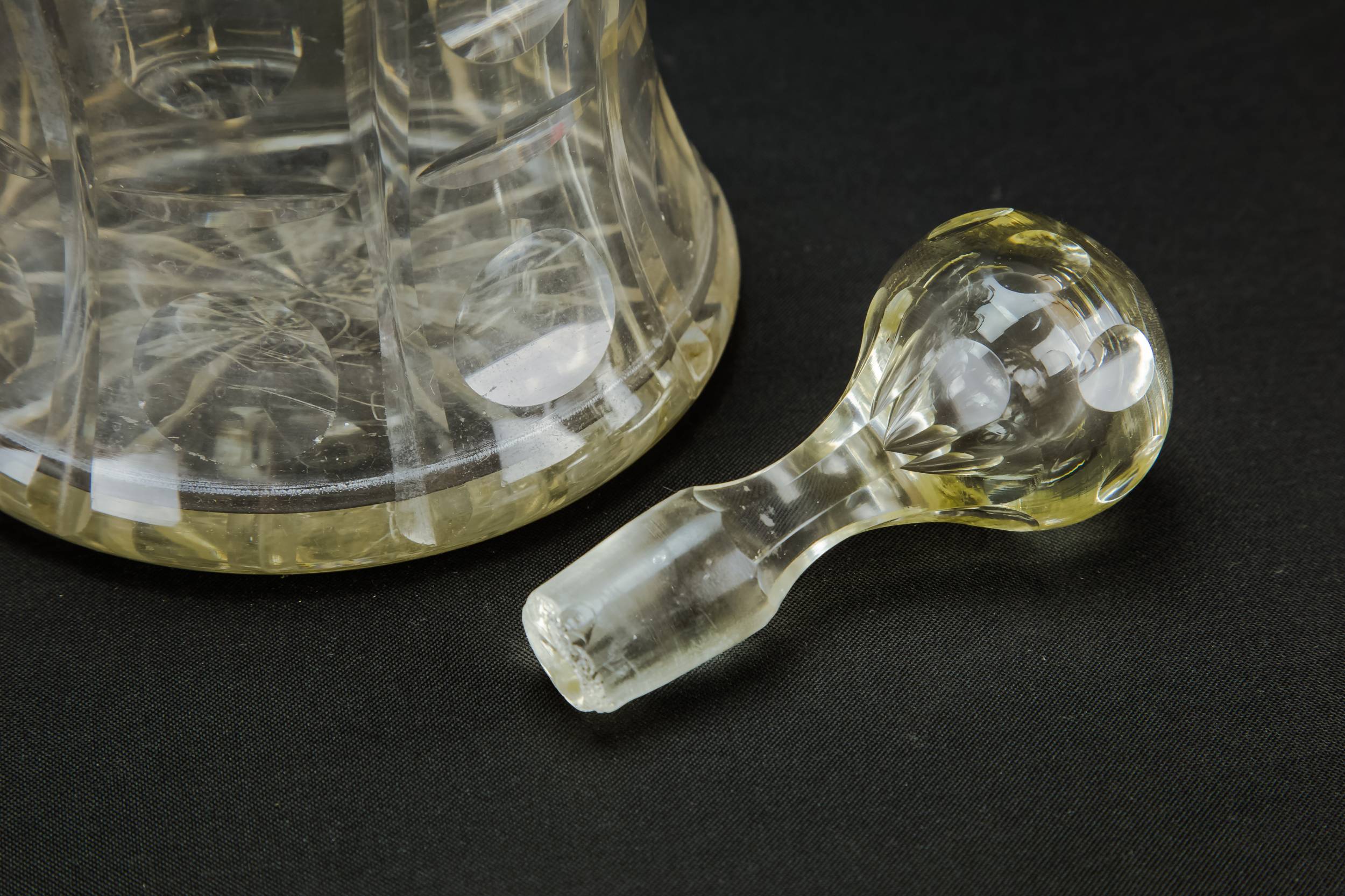 Cut Glass Antique — Bell cut glass decanter 3