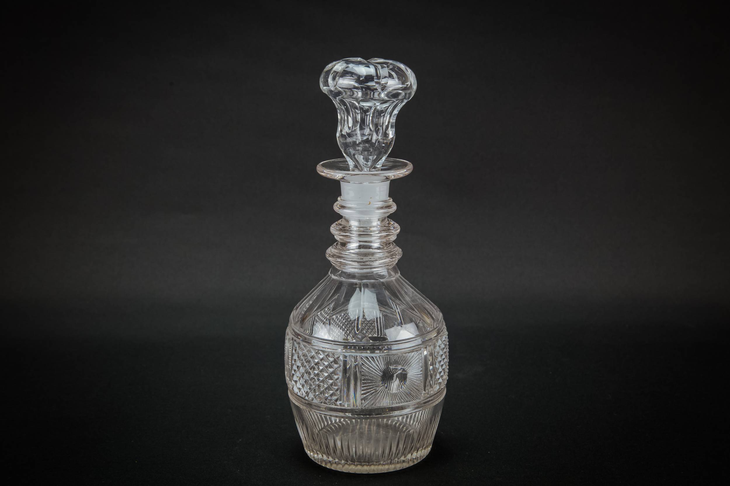 Cut Glass Georgian — Small cut glass decanter