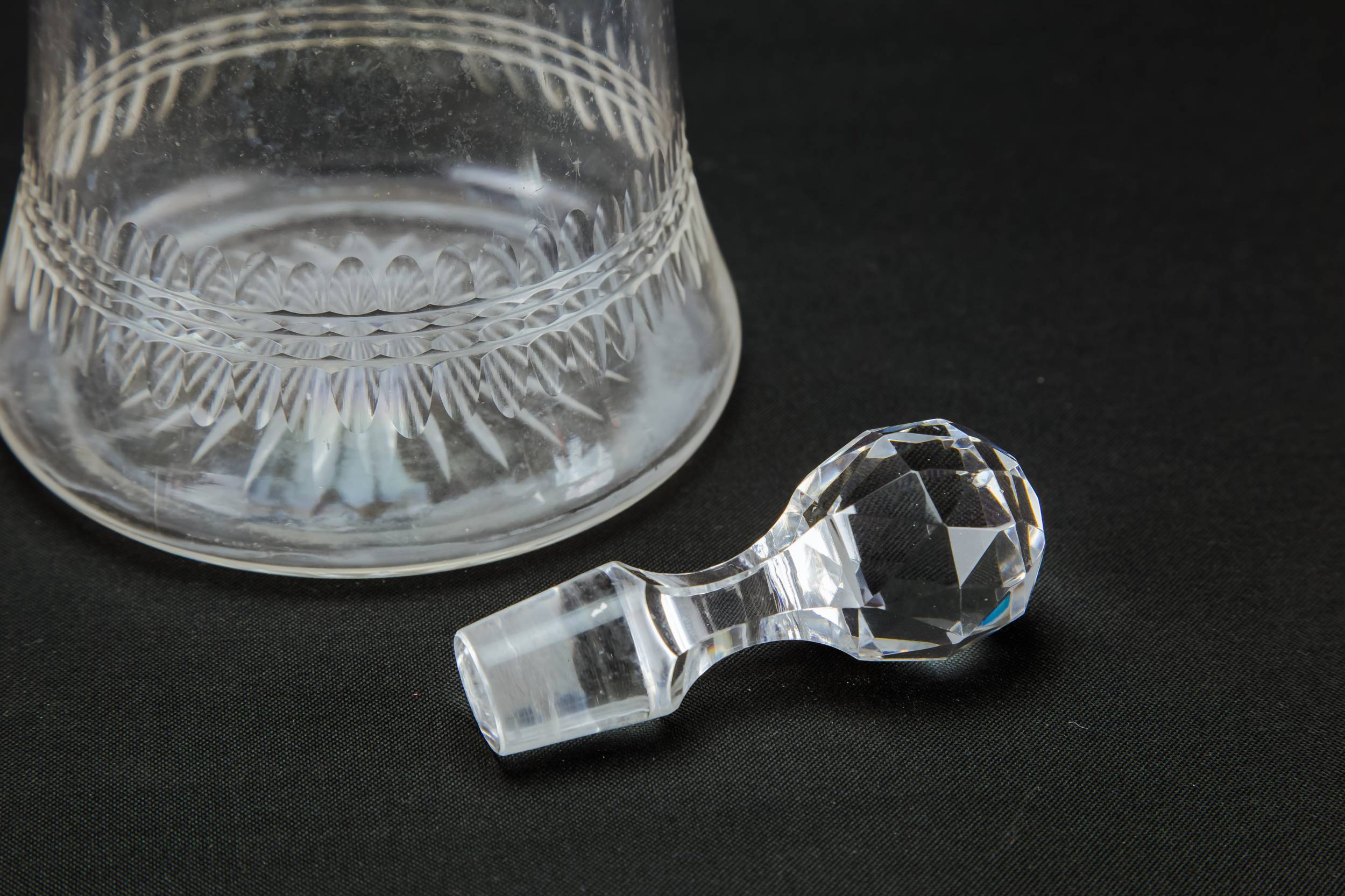 Antique Edwardian DECANTER — Cut glass decanter 1