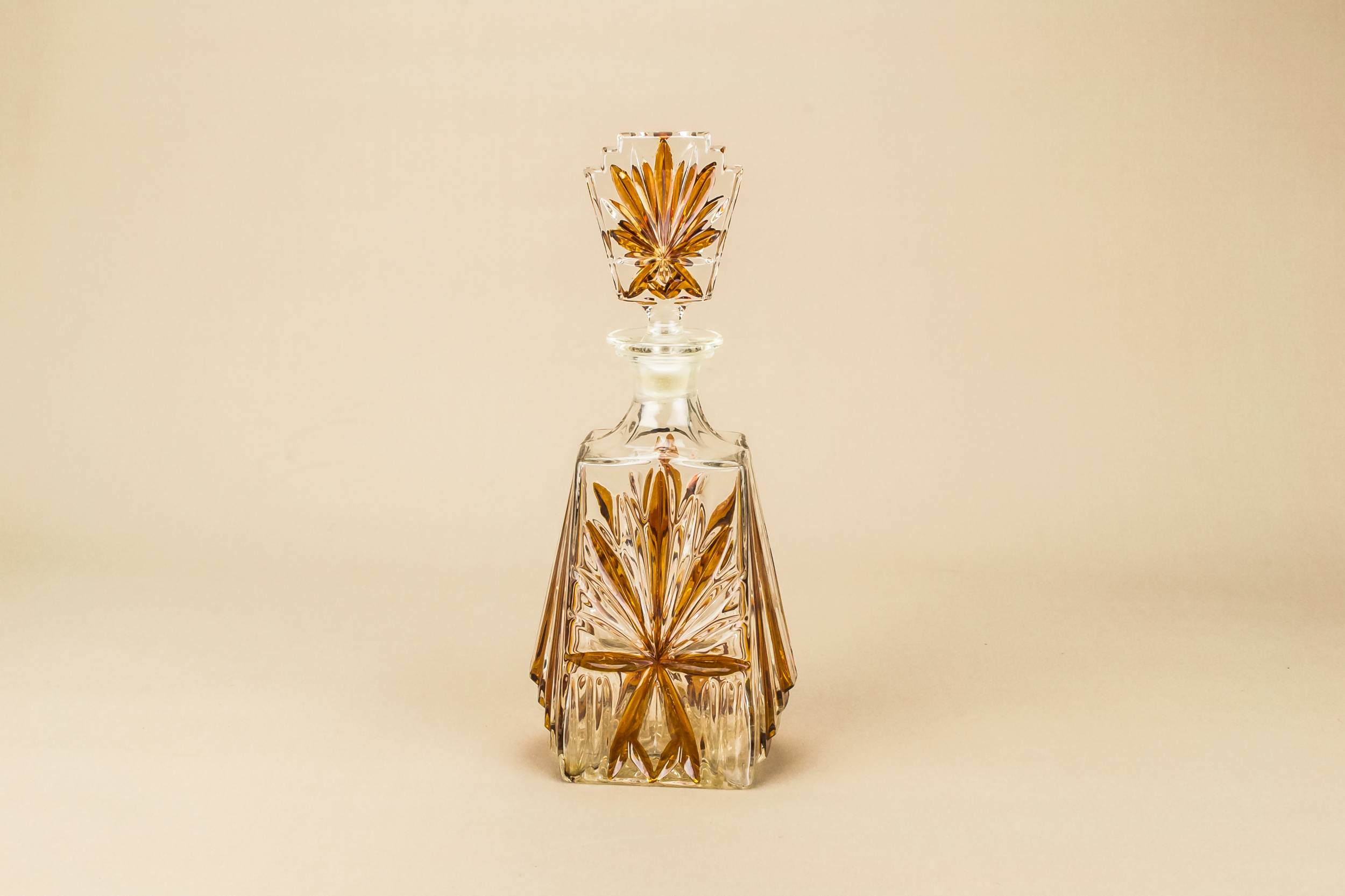 Vintage Moulded Glass — Tapered flask decanter