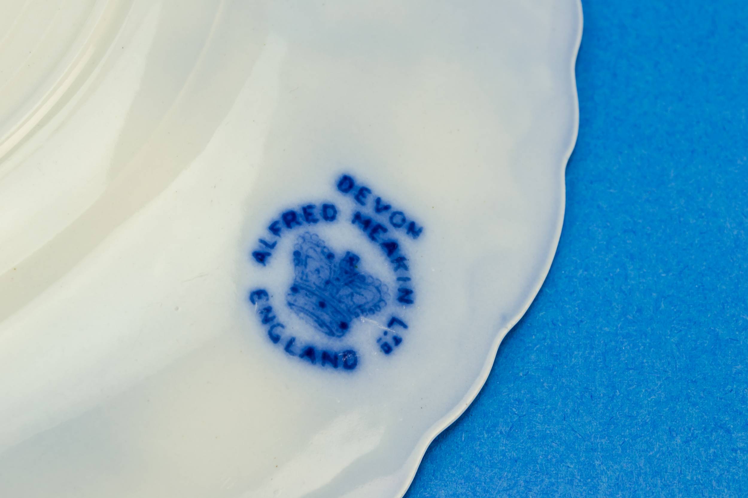 Antique Blue And — Elegant flow blue plate 4