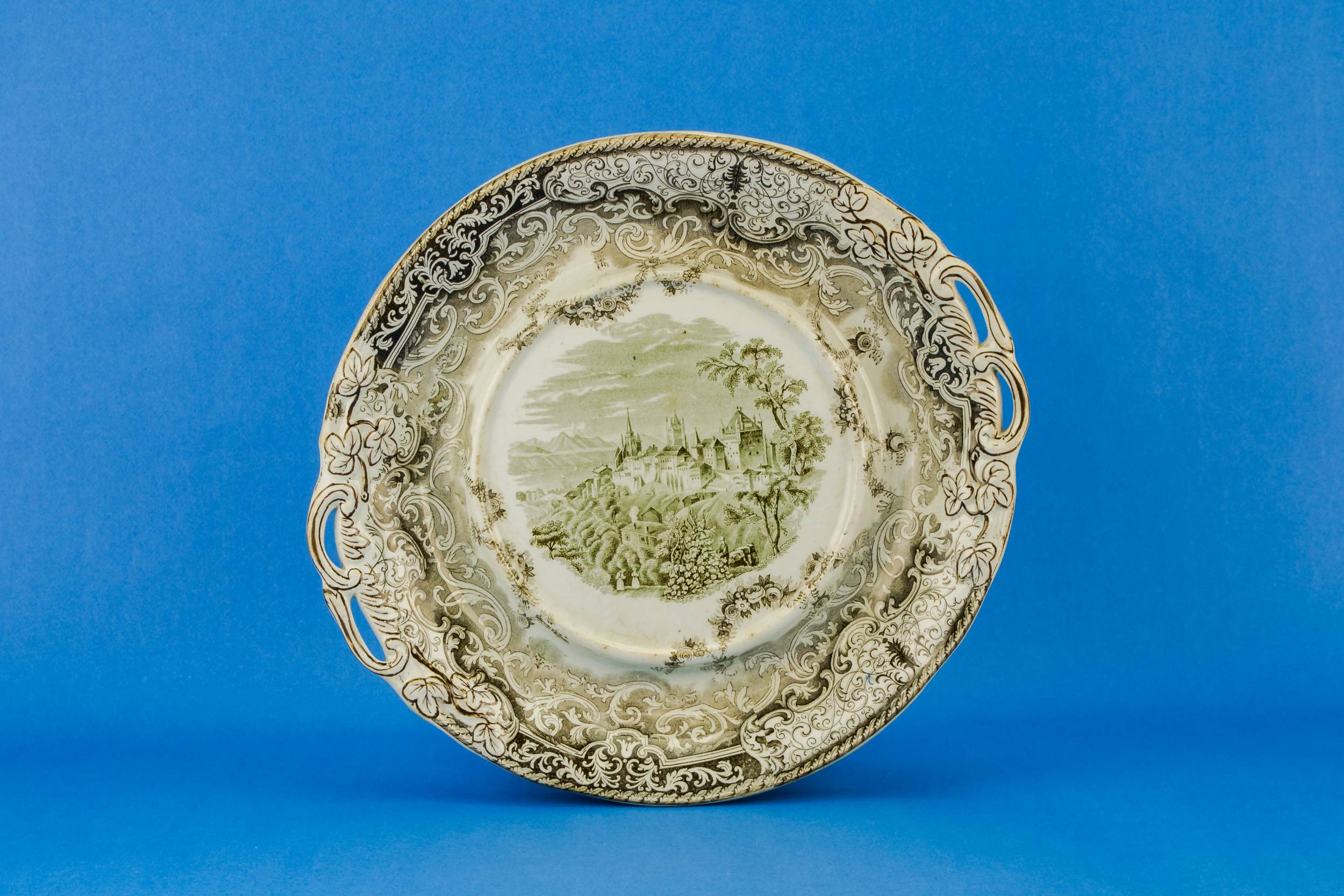 Antique Ceramic Floral — Floral serving platter