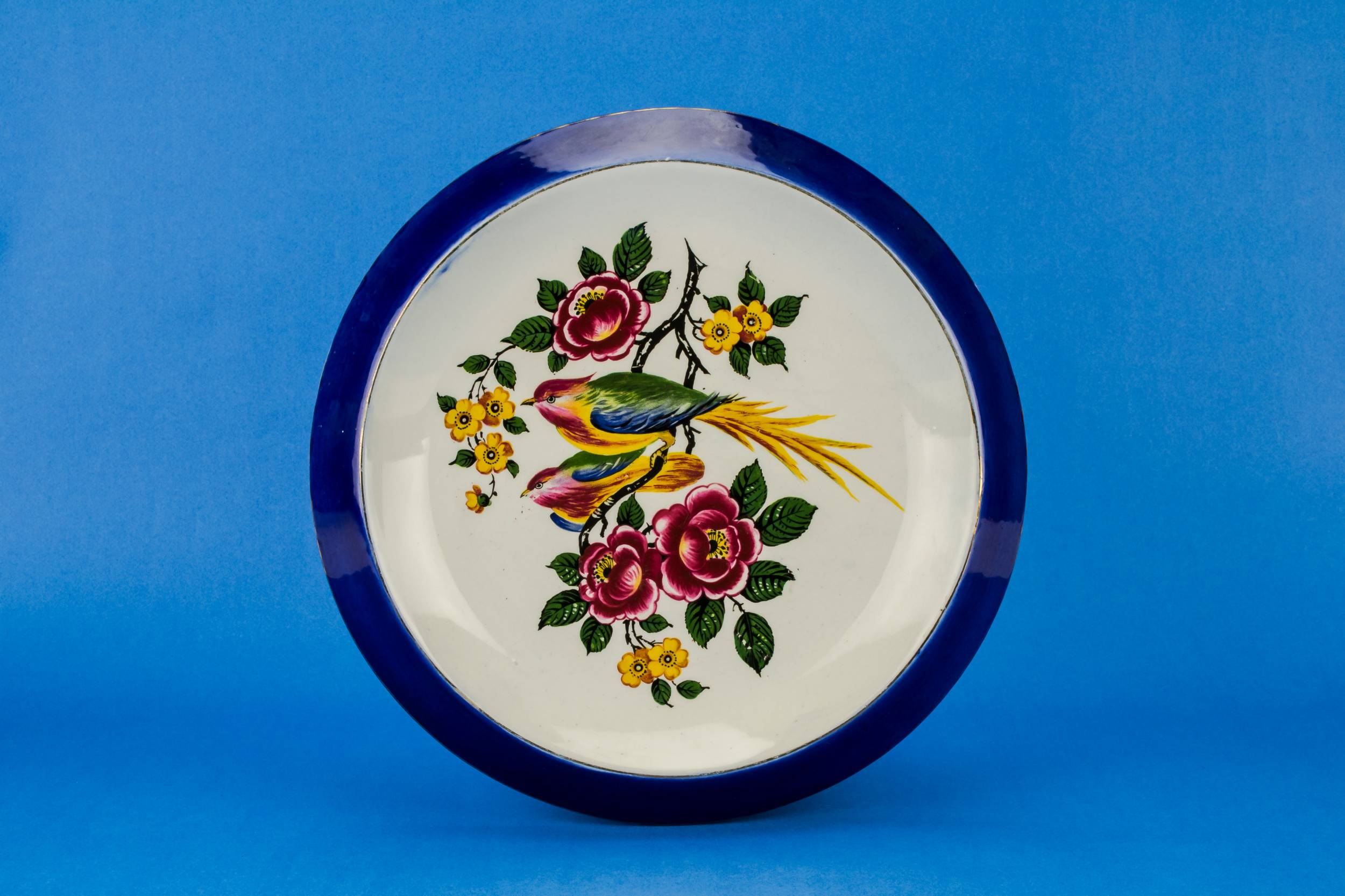 Ceramic Spectacular Birds — Art Deco cake platter