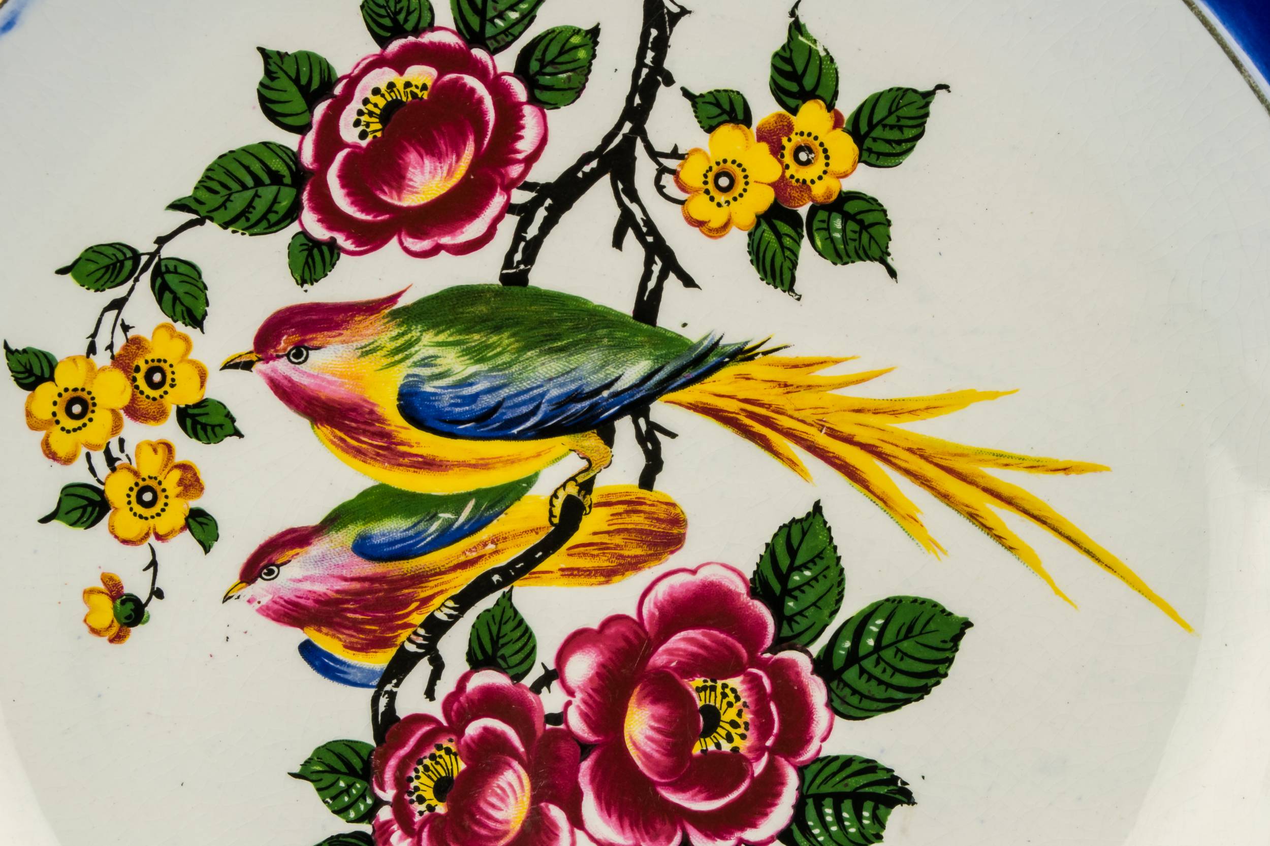 Ceramic Spectacular Birds — Art Deco cake platter 2