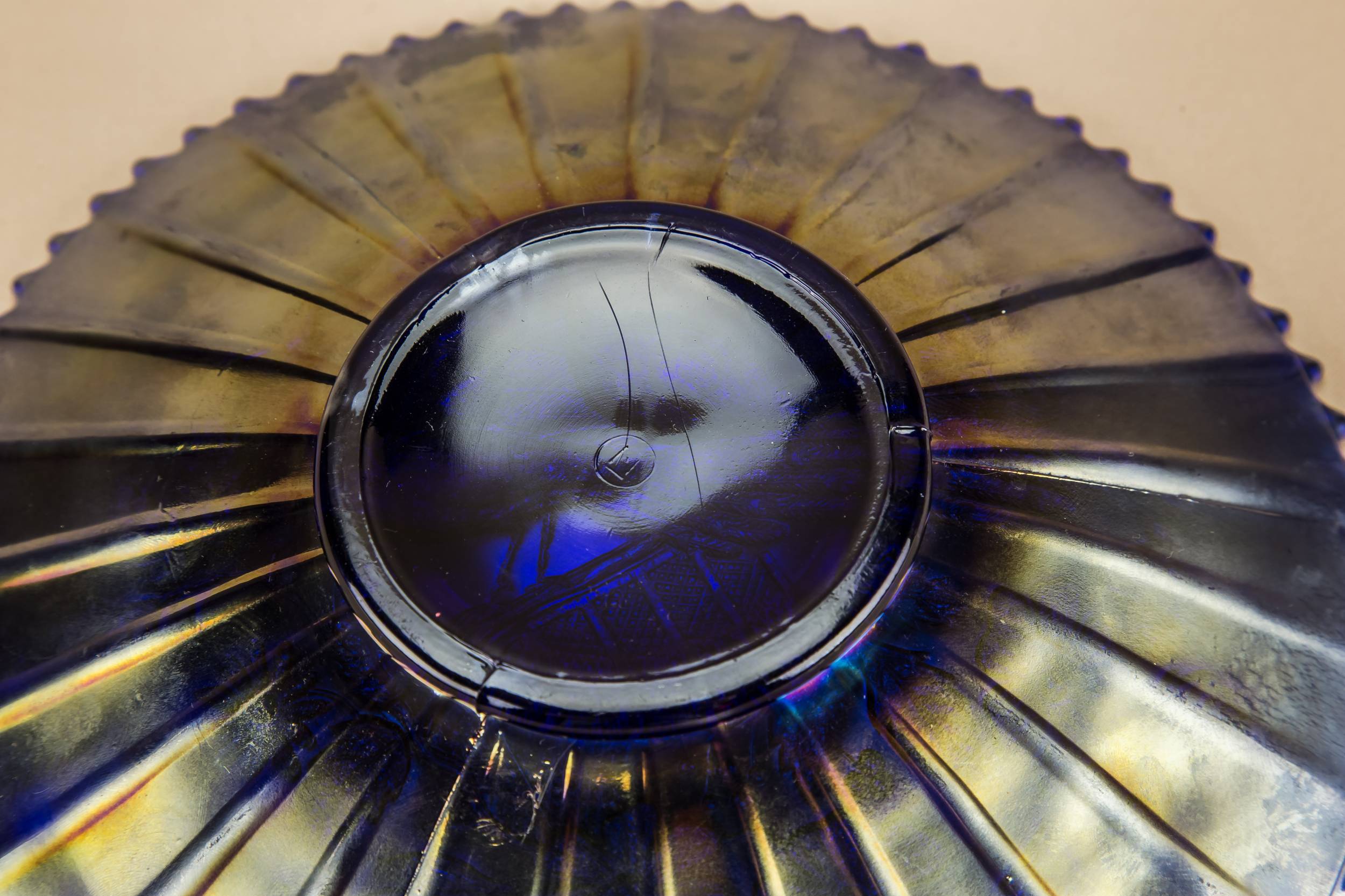 Vintage Opulent Northwood — Carnival glass peacock bowl 5