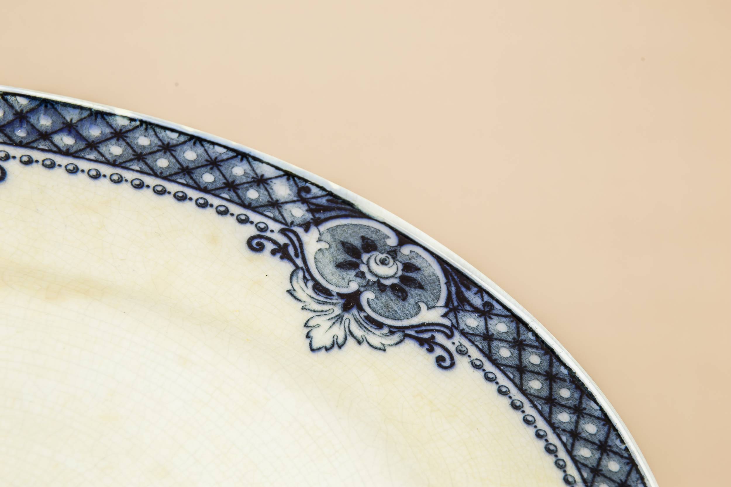 Antique Arts Crafts — Blue and white platter 1