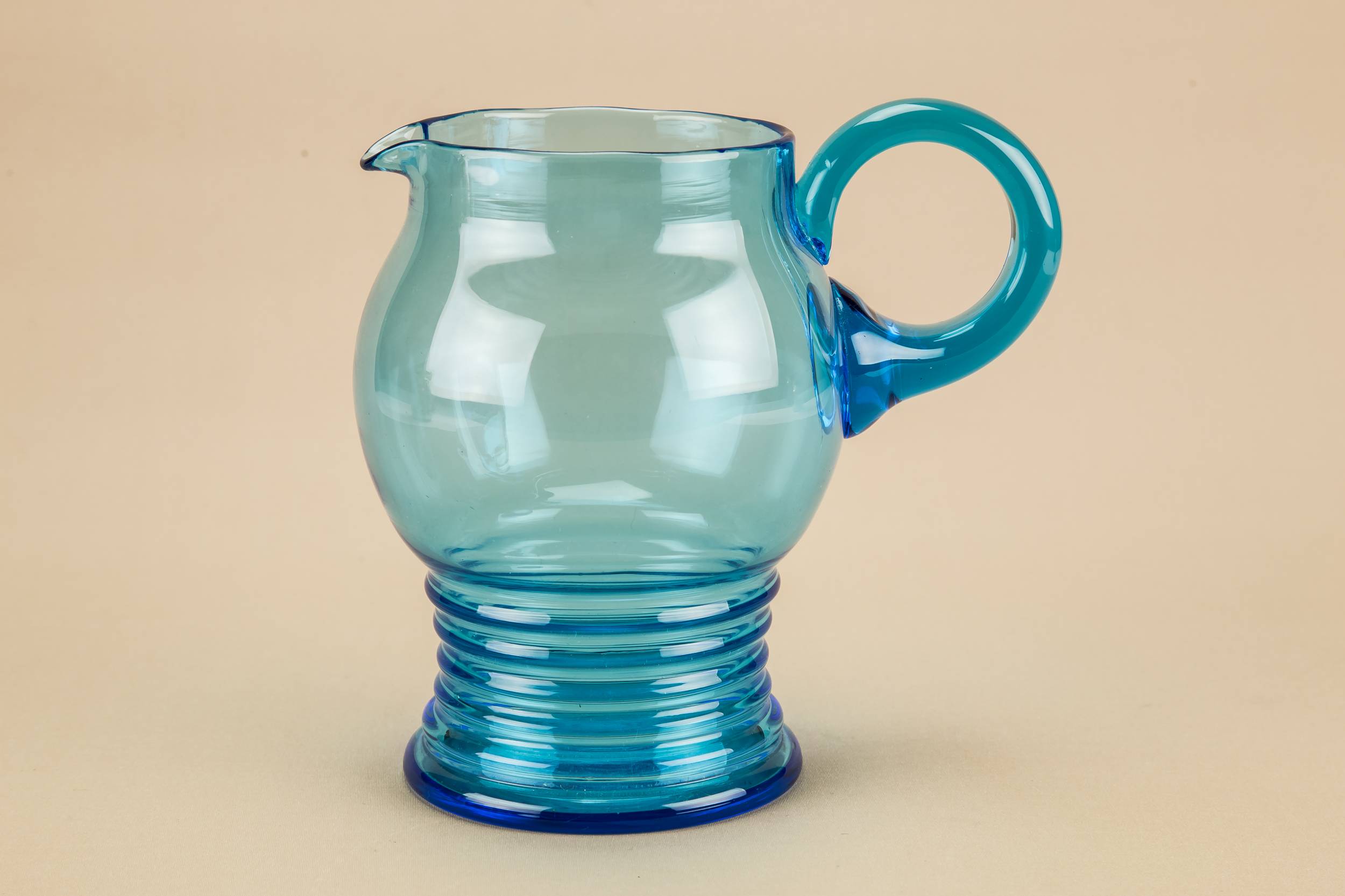 Art Deco Elegant — Blue glass jug