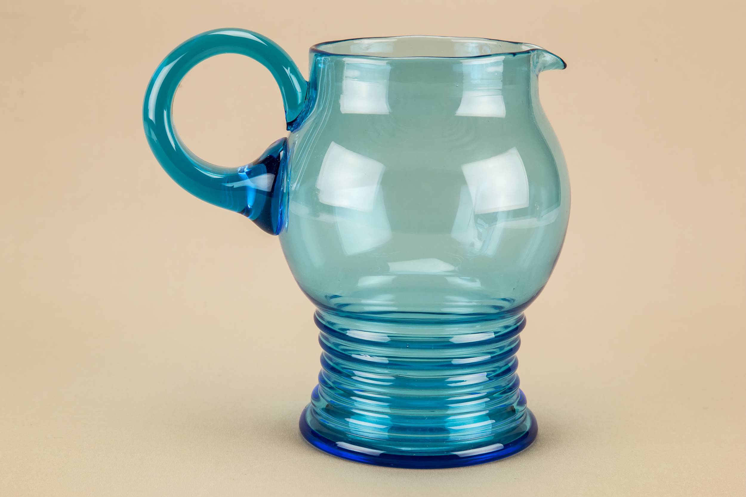 Art Deco Elegant — Blue glass jug 1