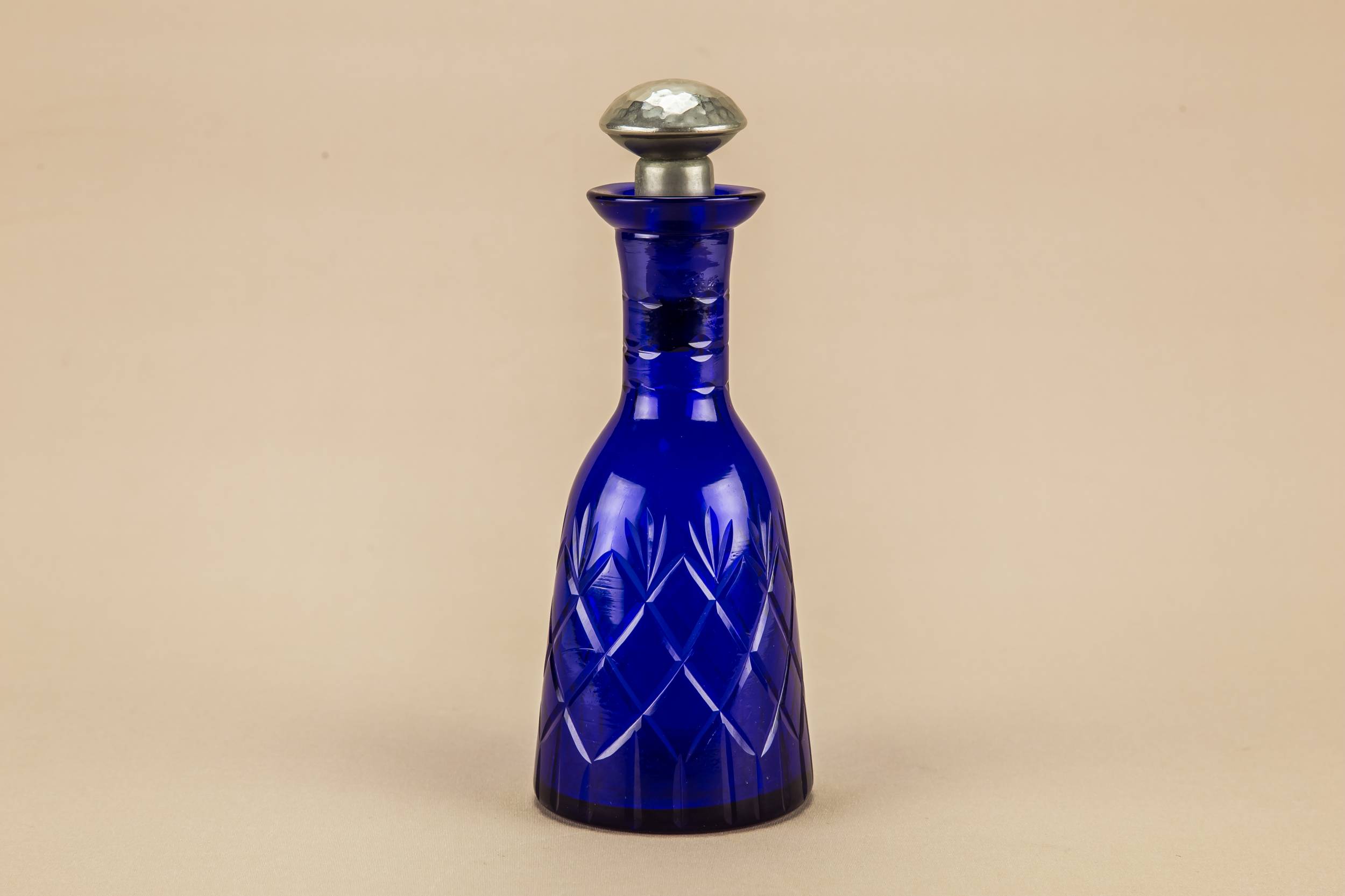 Vintage Elegant Blue — Blue glass oil bottle