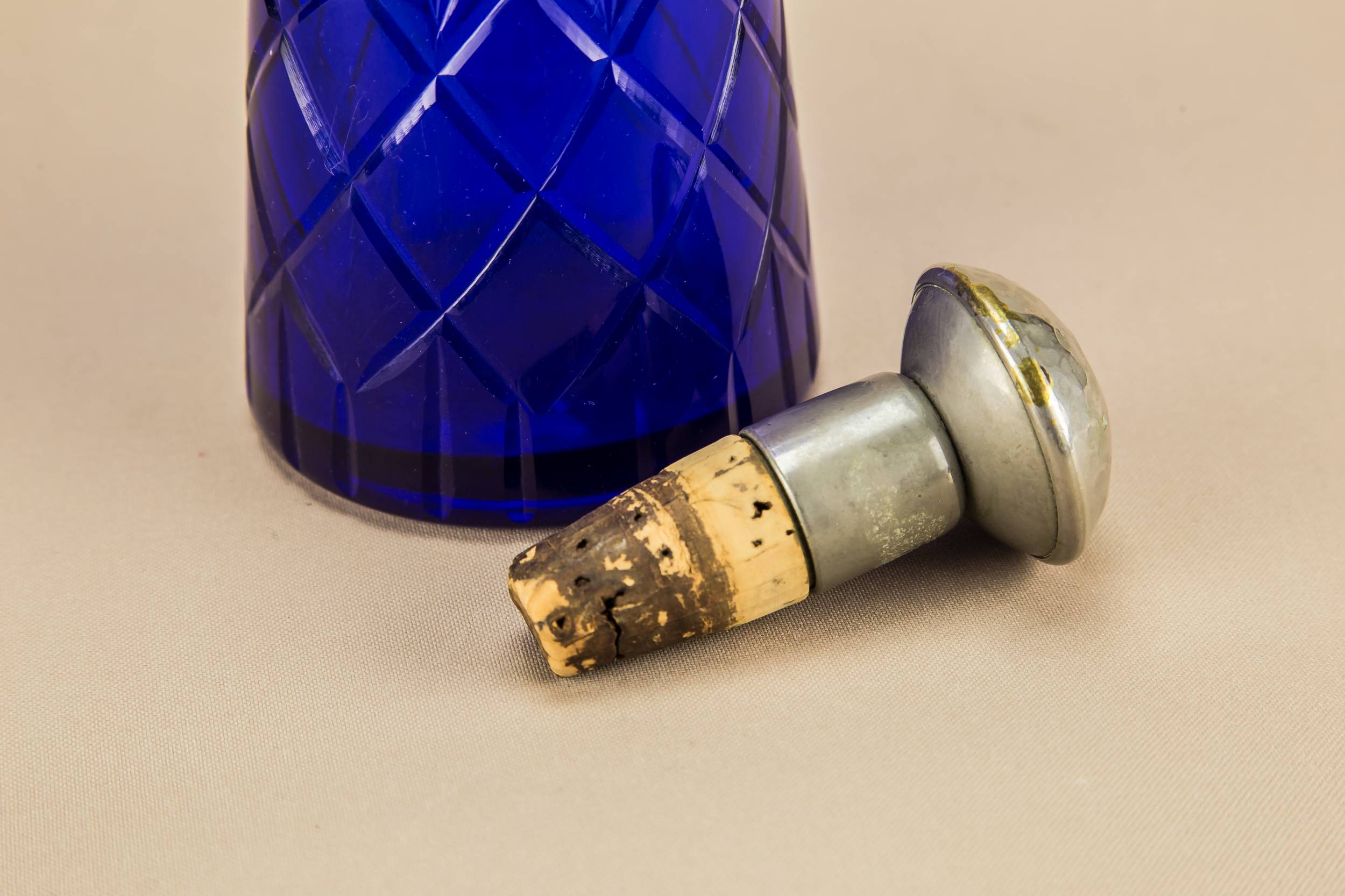 Vintage Elegant Blue — Blue glass oil bottle 1