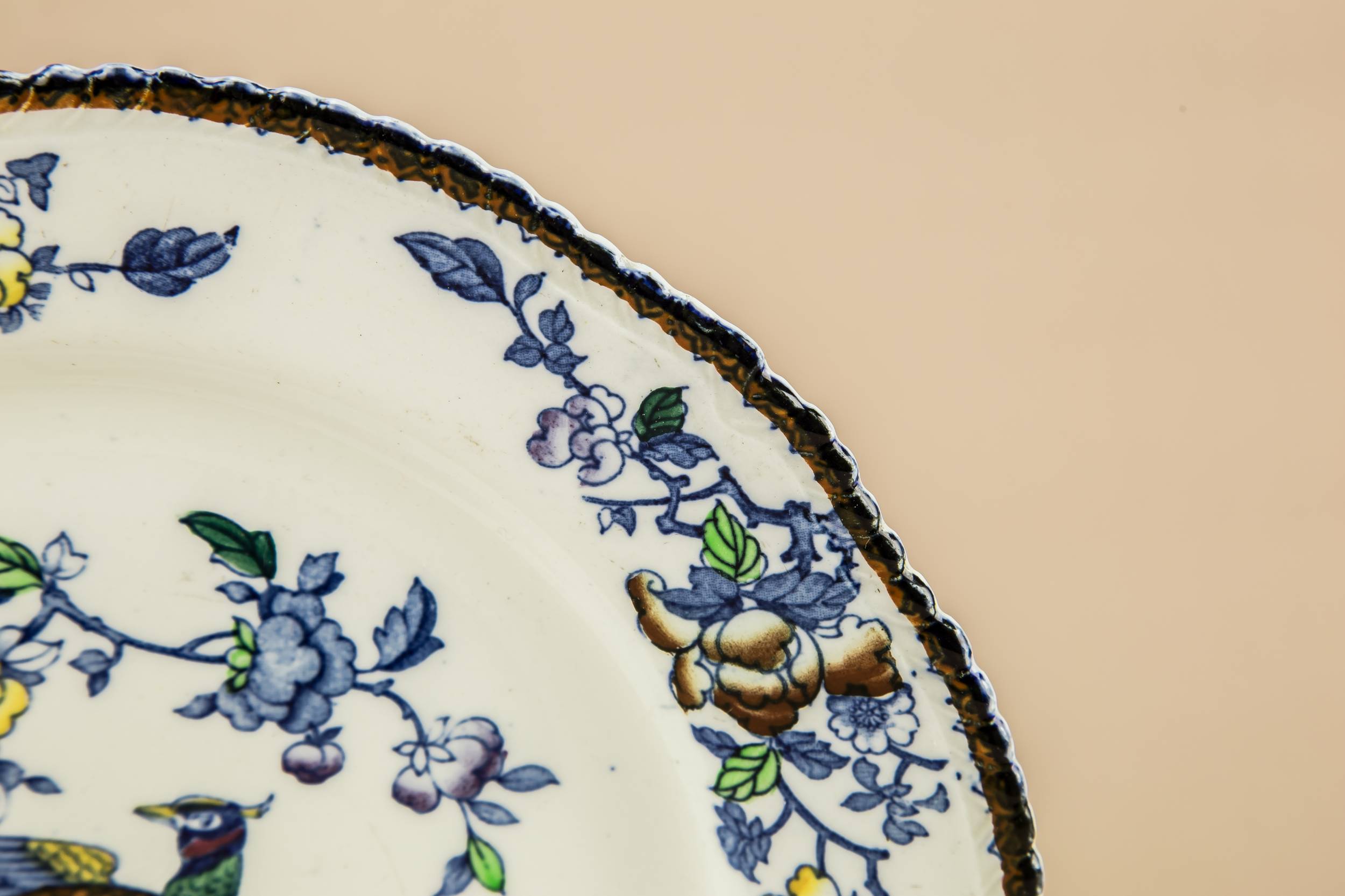 Blue And White — Pottery Art Deco cake plate 1