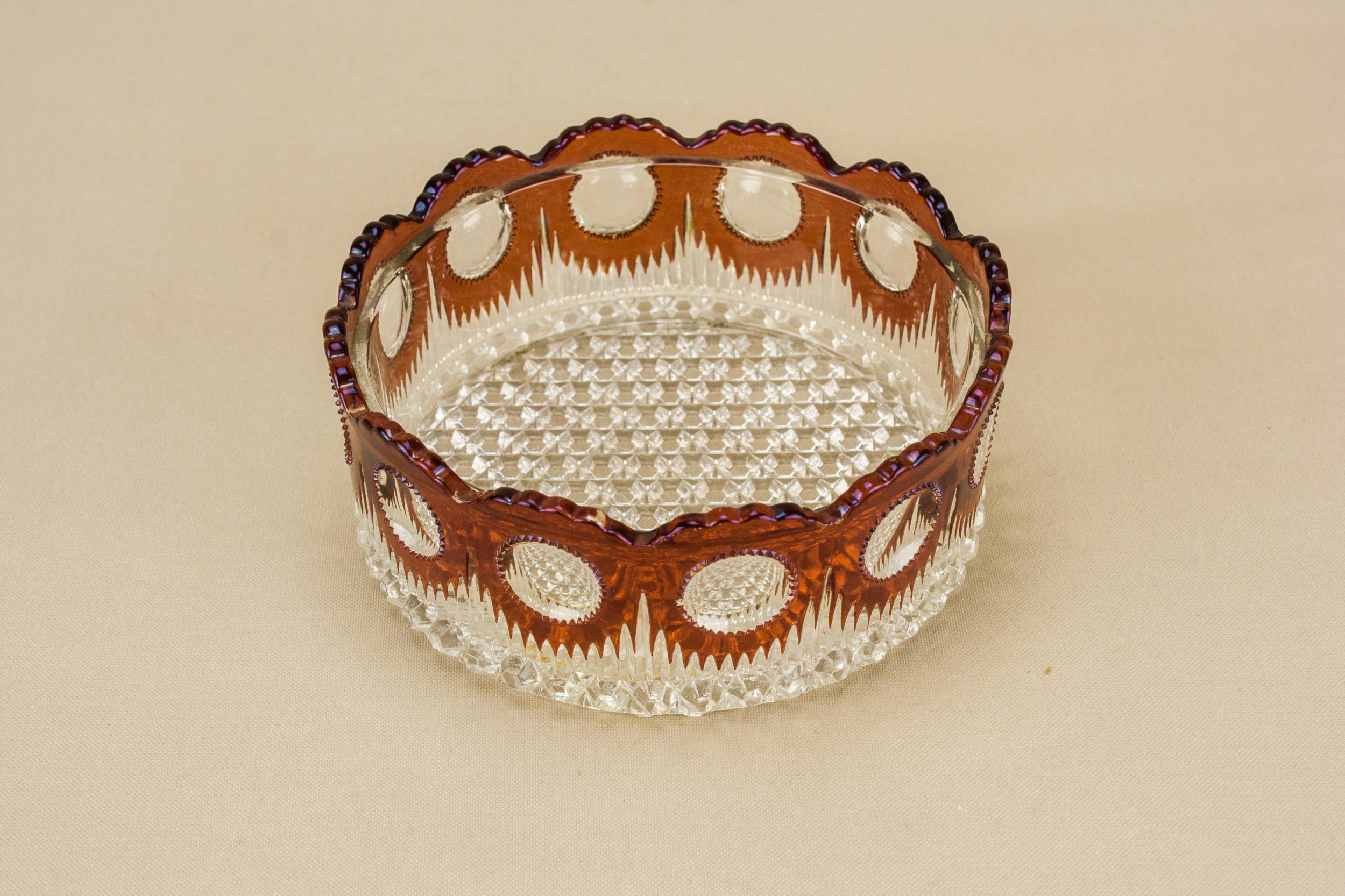 Vintage Elegant Glass — Cranberry red glass coaster