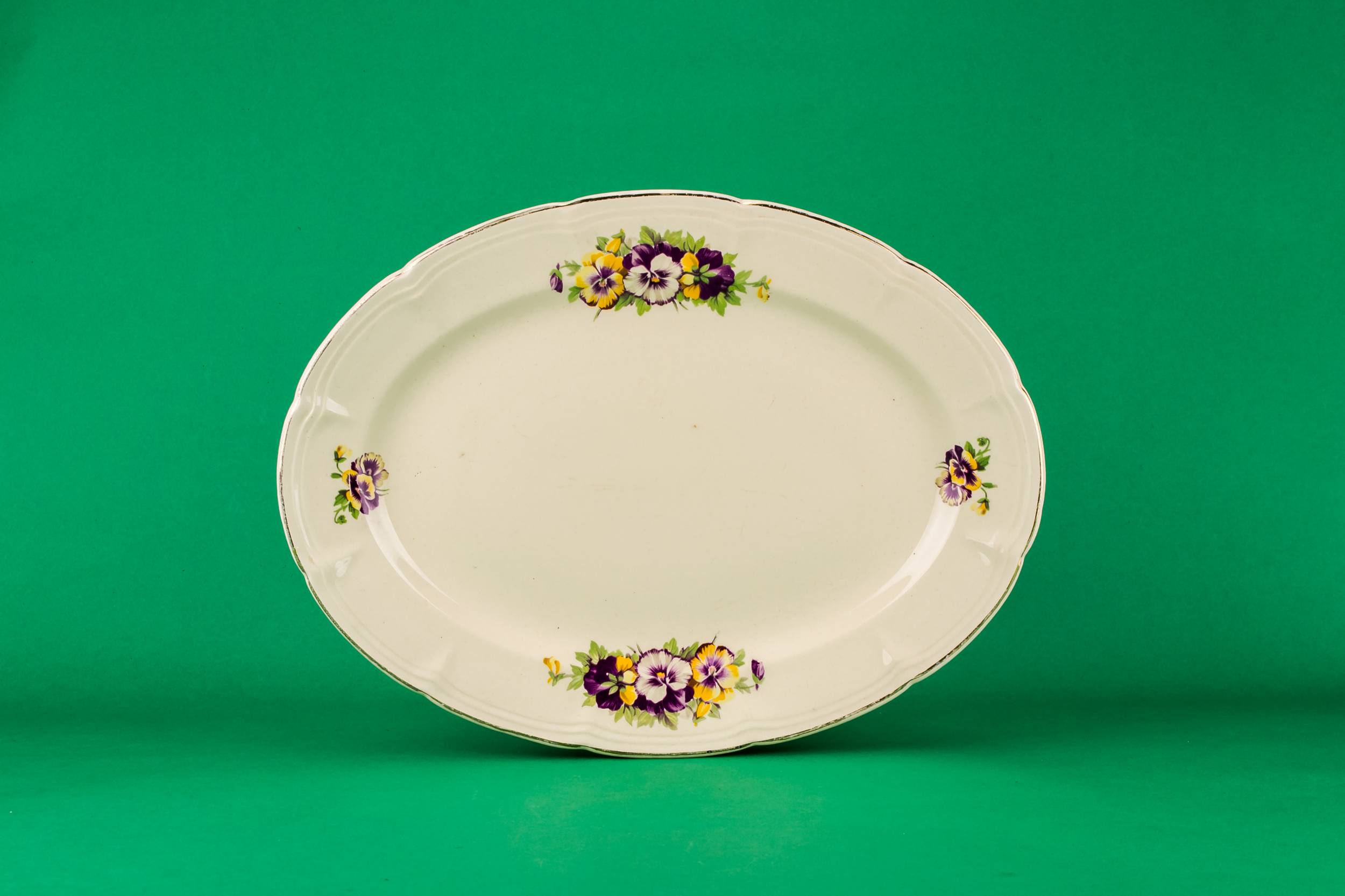 Antique Victorian Floral — Victorian pottery platter