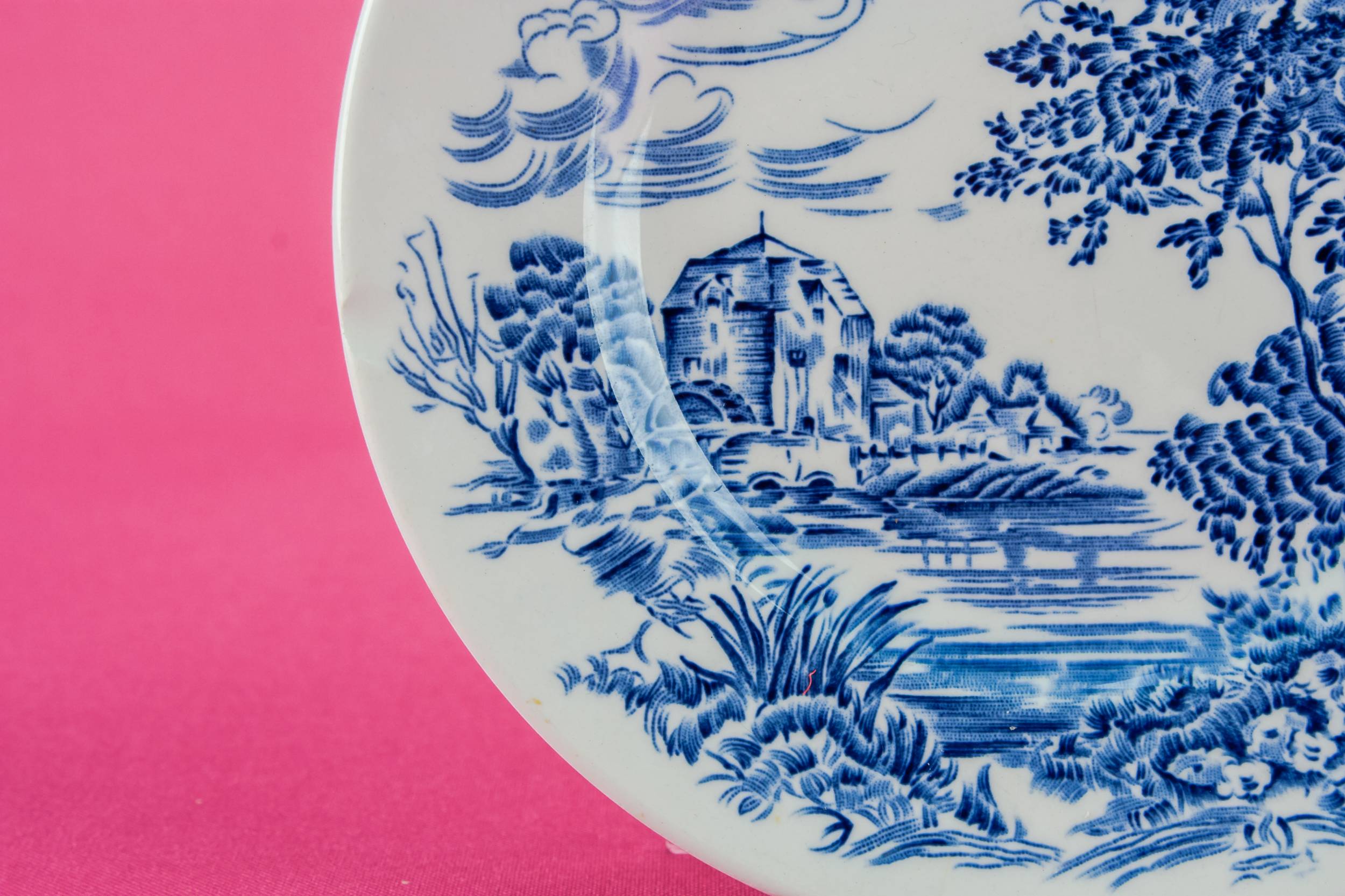 Vintage Charming Countryside — 6 small pottery plates 1