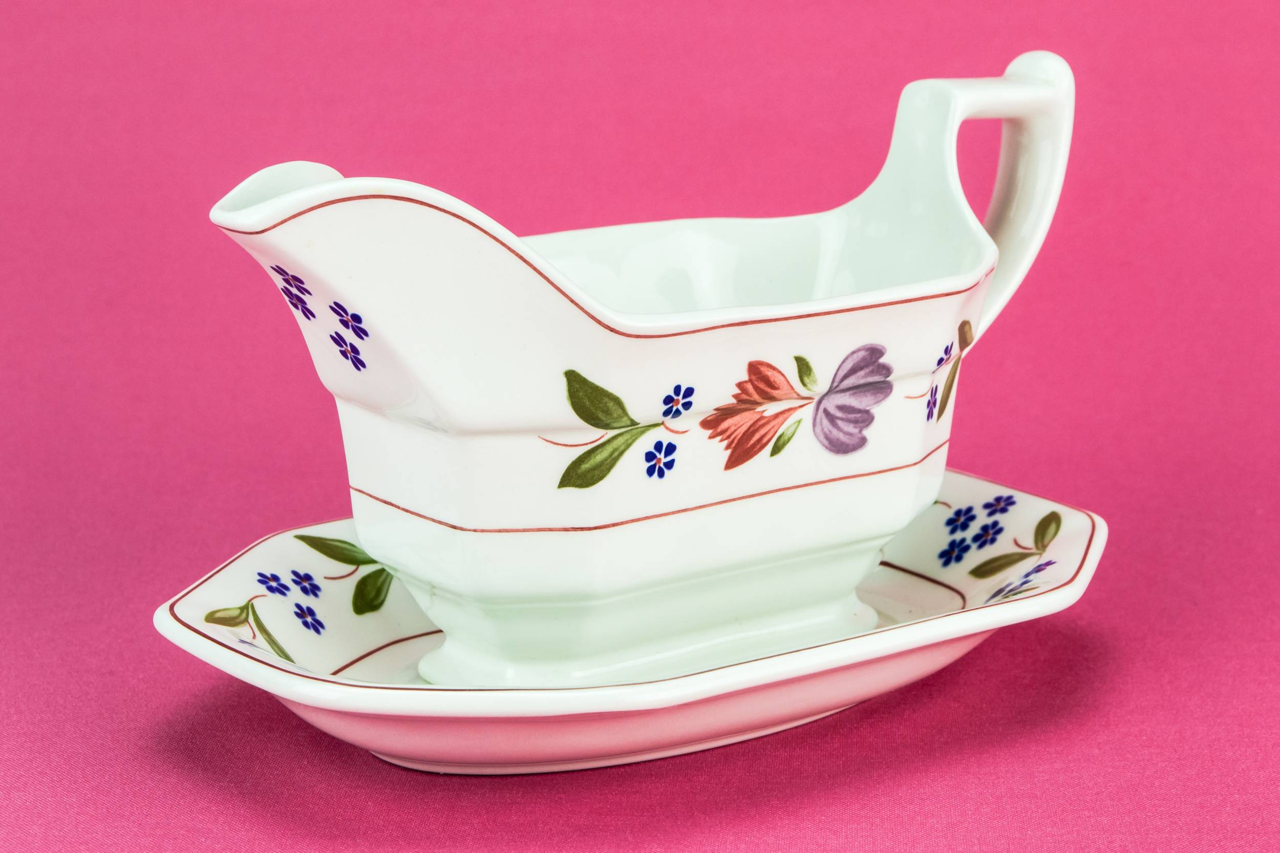 Retro Elegant Floral — Ironstone Retro gravy boat 1