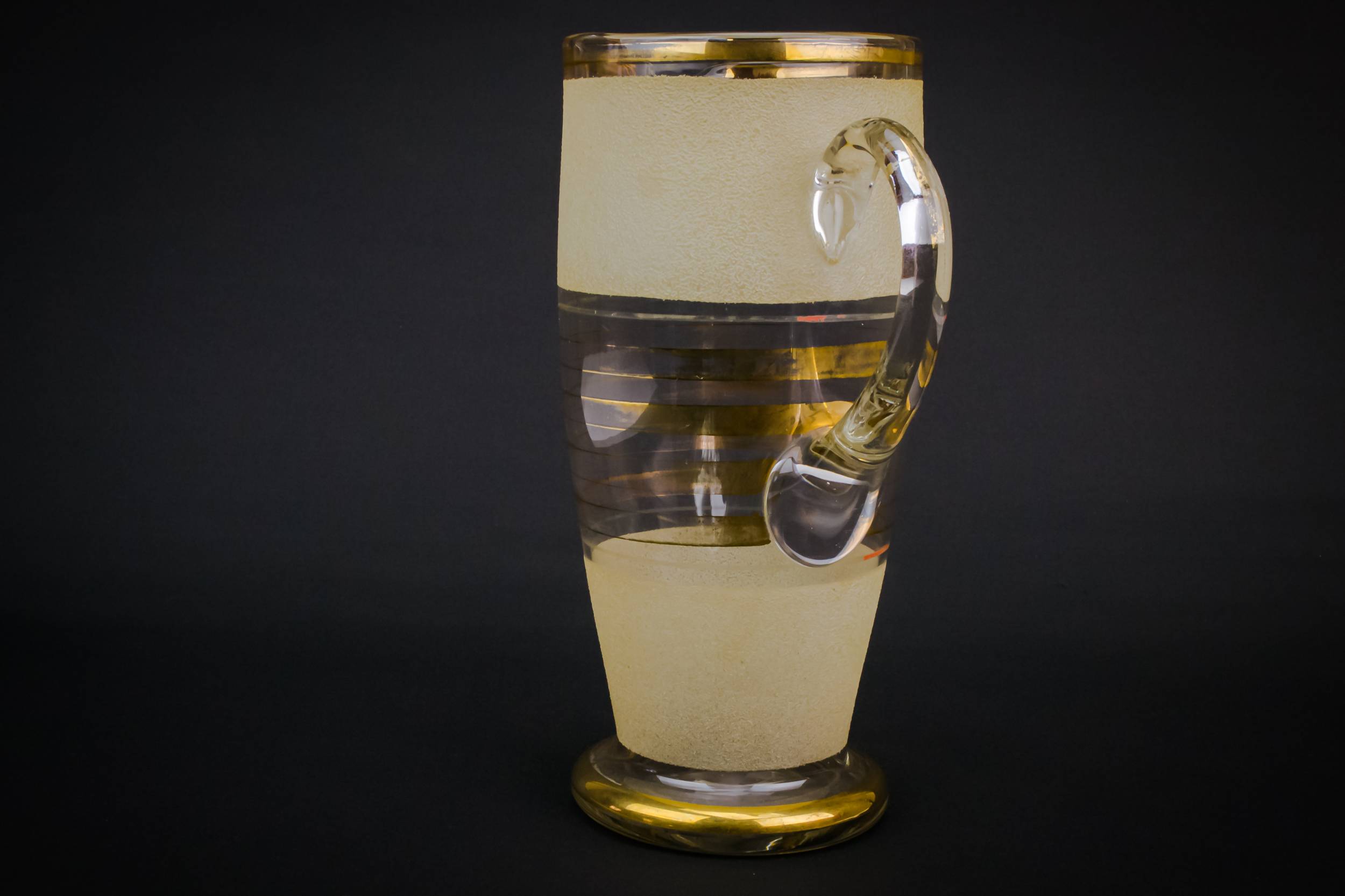 Vintage Attractive Glass — Water gold jug 1