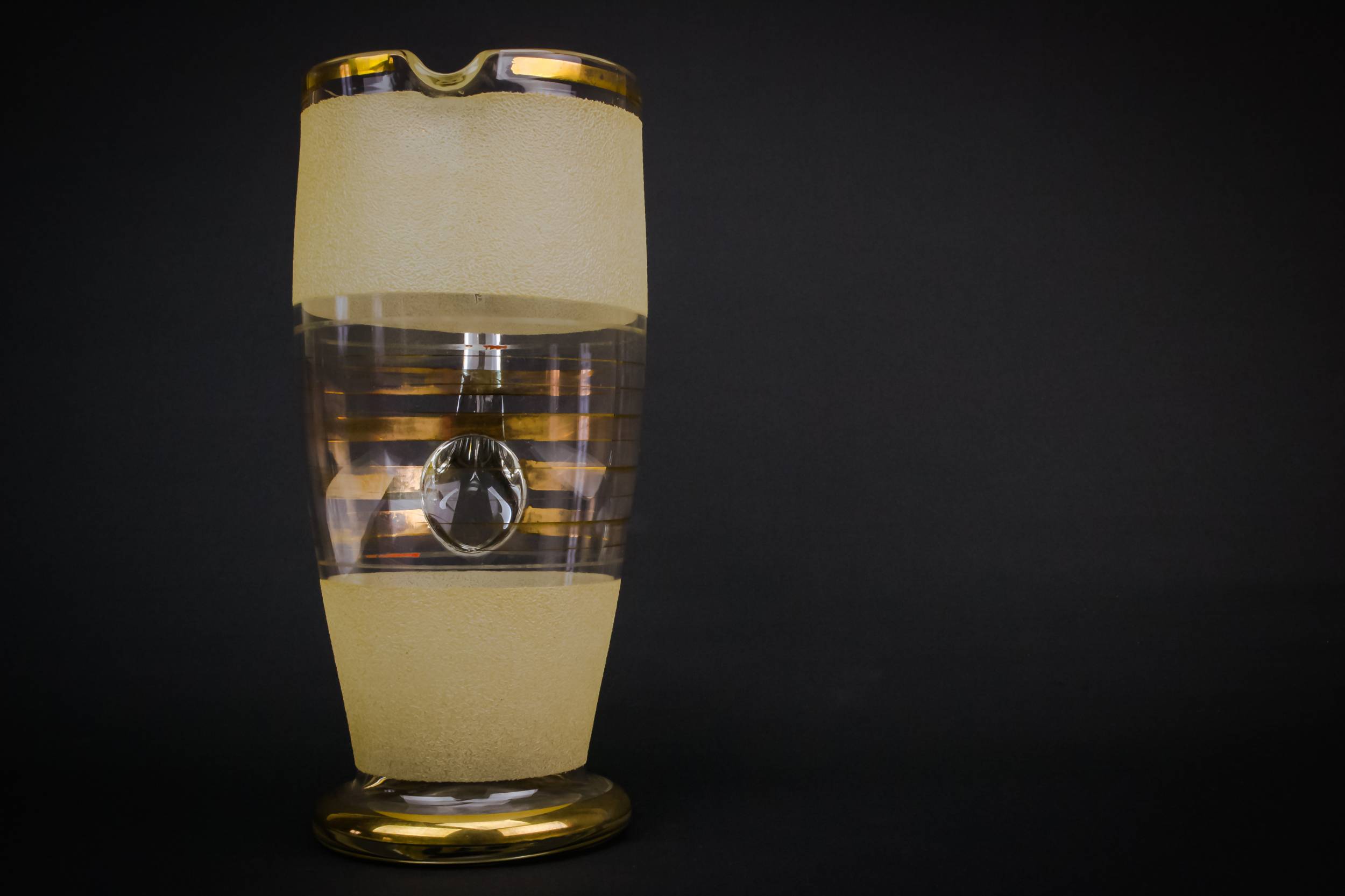 Vintage Attractive Glass — Water gold jug 2