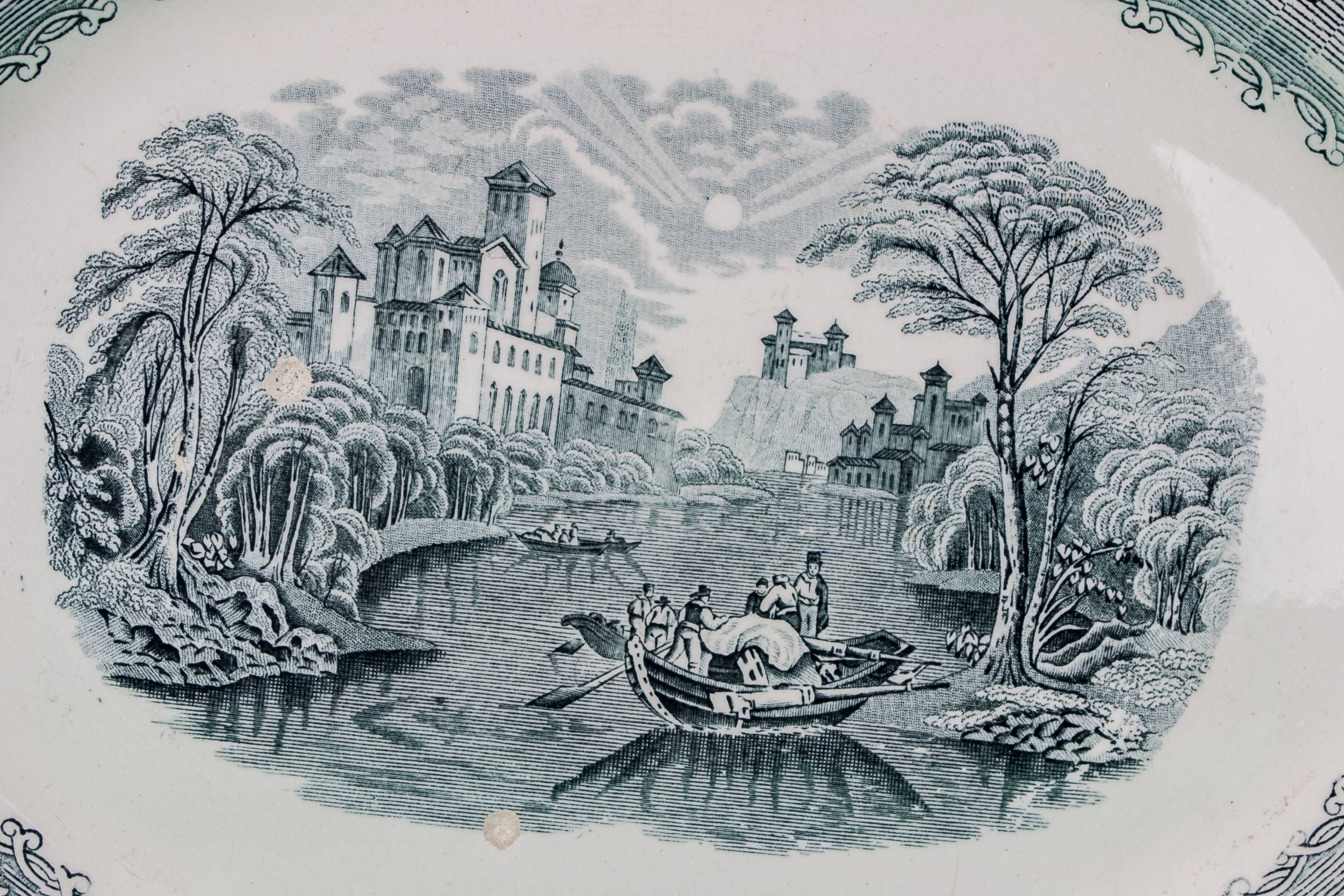 Antique Opulent Rhine — High Victorian pottery platter 4