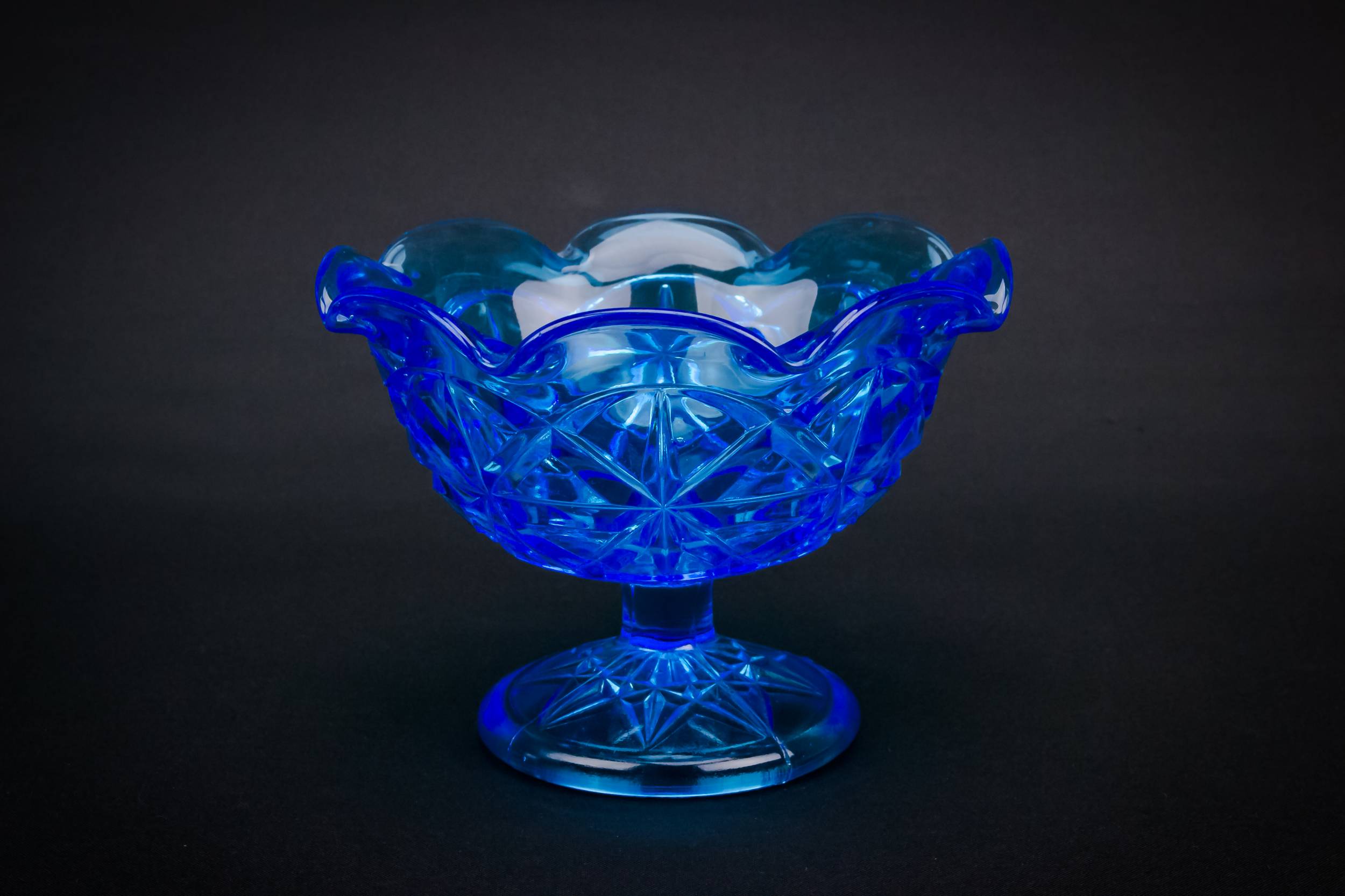 Glass Unusual Panelled — Art Deco glass bowl