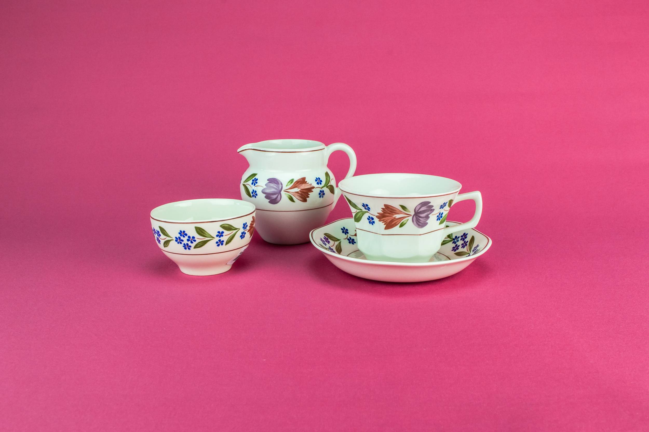Ceramic Retro Floral — Retro tea set for six