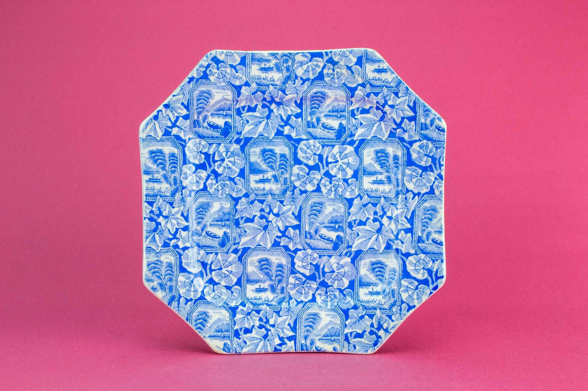 Spectacular Victorian PLATE — Blue and white plate